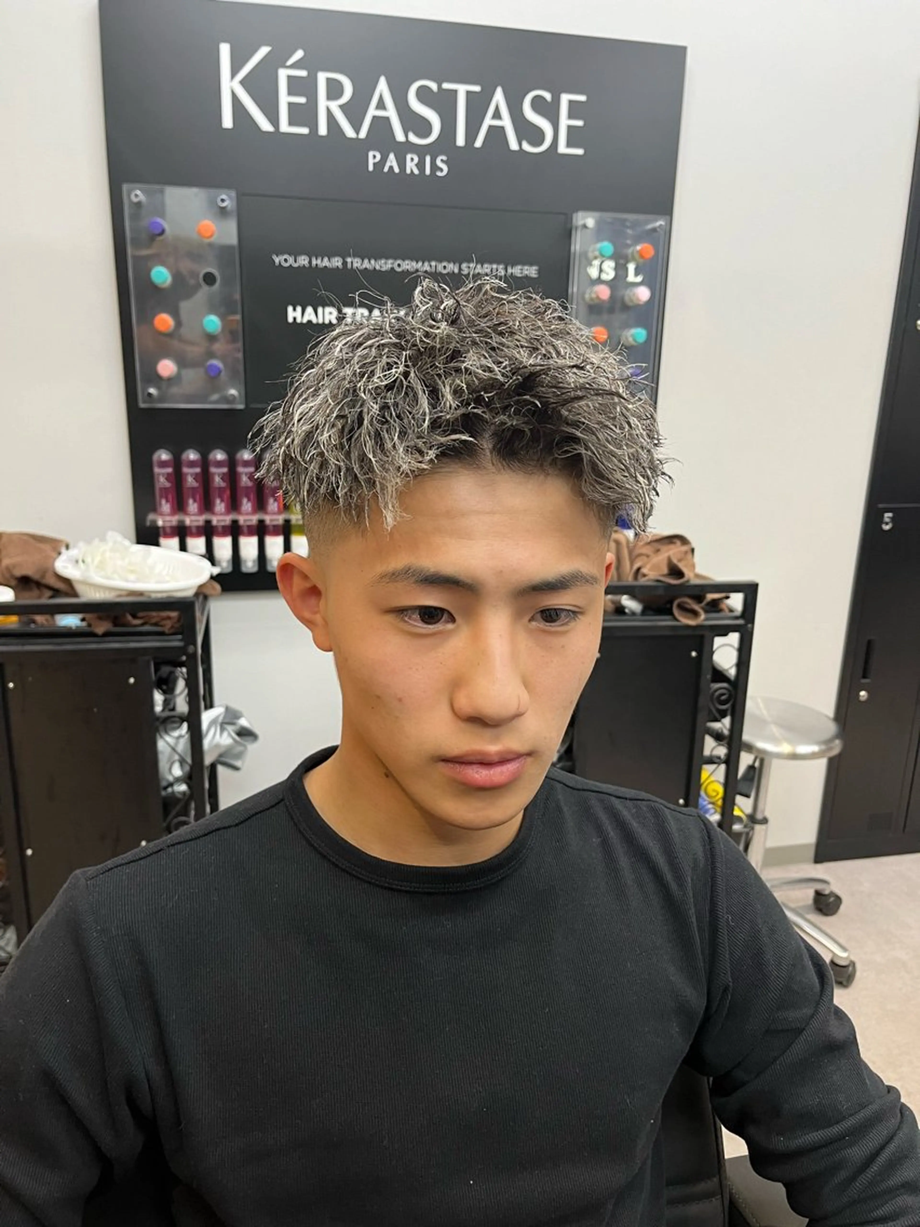ショート カラー パーマ ヘアアレンジ メンズ カット ヘアカラー パーマ ヘアセット men'slapis YUTOのヘアスタイル