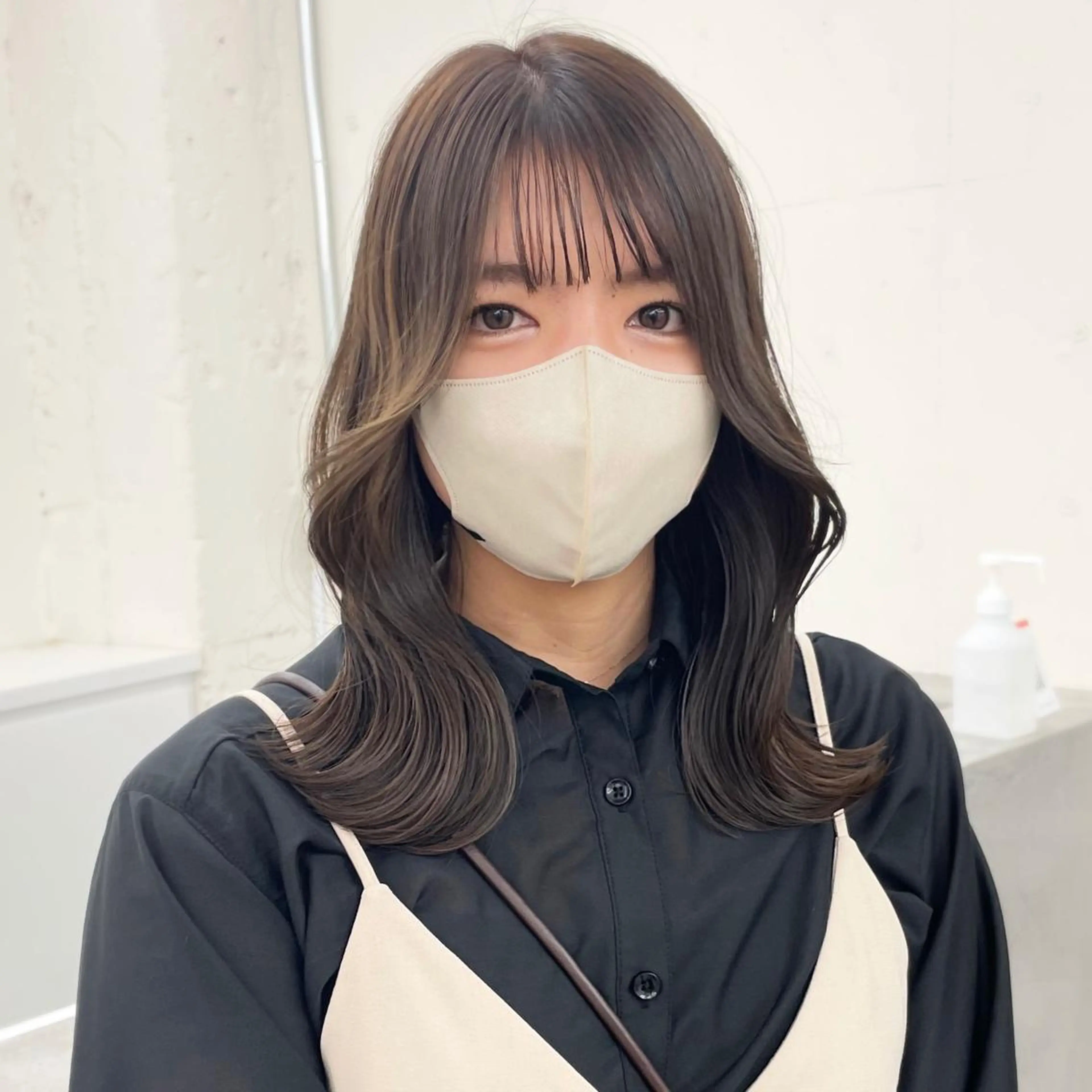 ミディアム カラー ミディアムレイヤー くびれヘア エギョモリ 顔まわりレイヤー 顔周りカット カット ヘアカラー 🦋韓国系指名No1 店長/圓山 祐也🦋のヘアスタイル