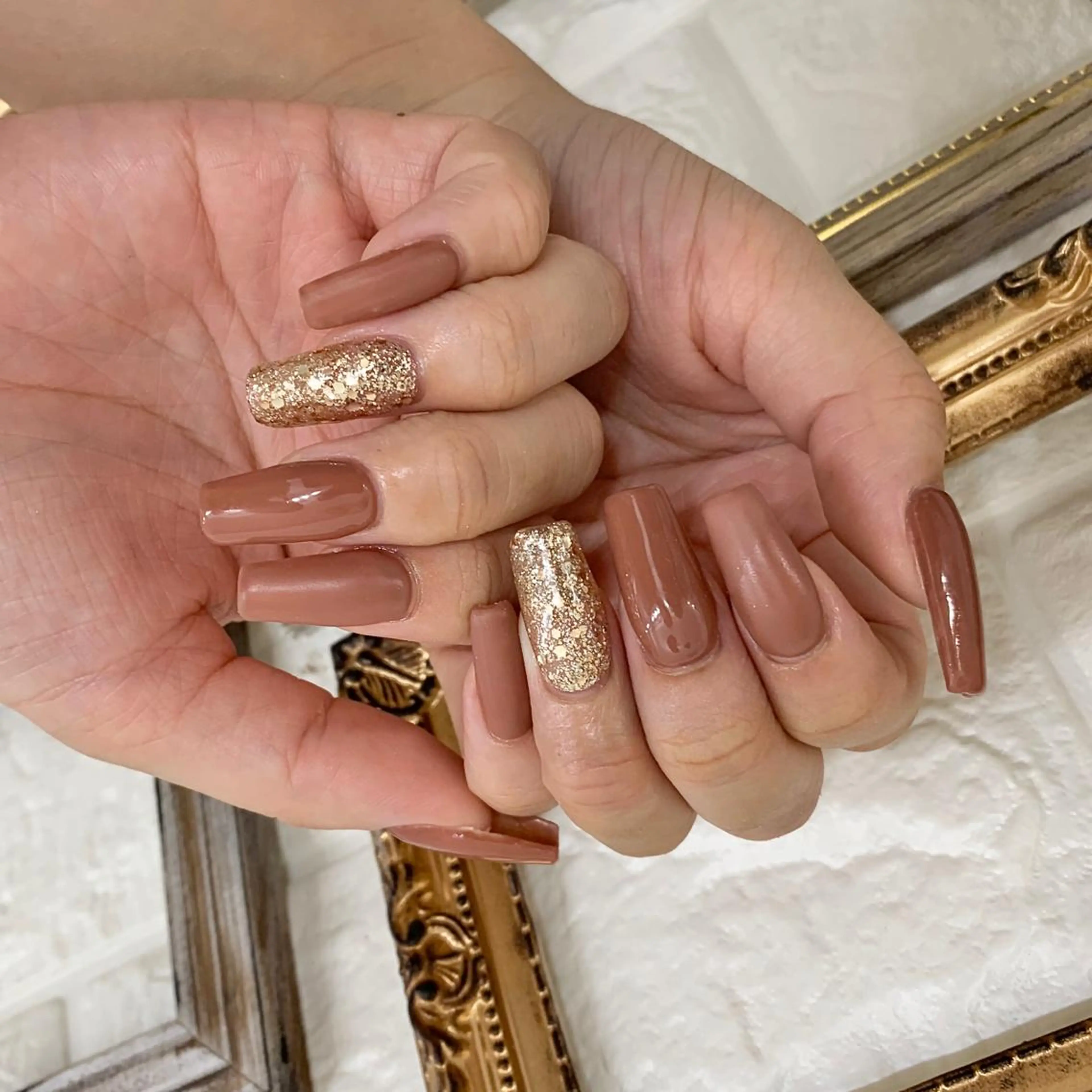 ネイル ブラウン マットネイル ワンカラーネイル 山田 真里のネイルデザイン