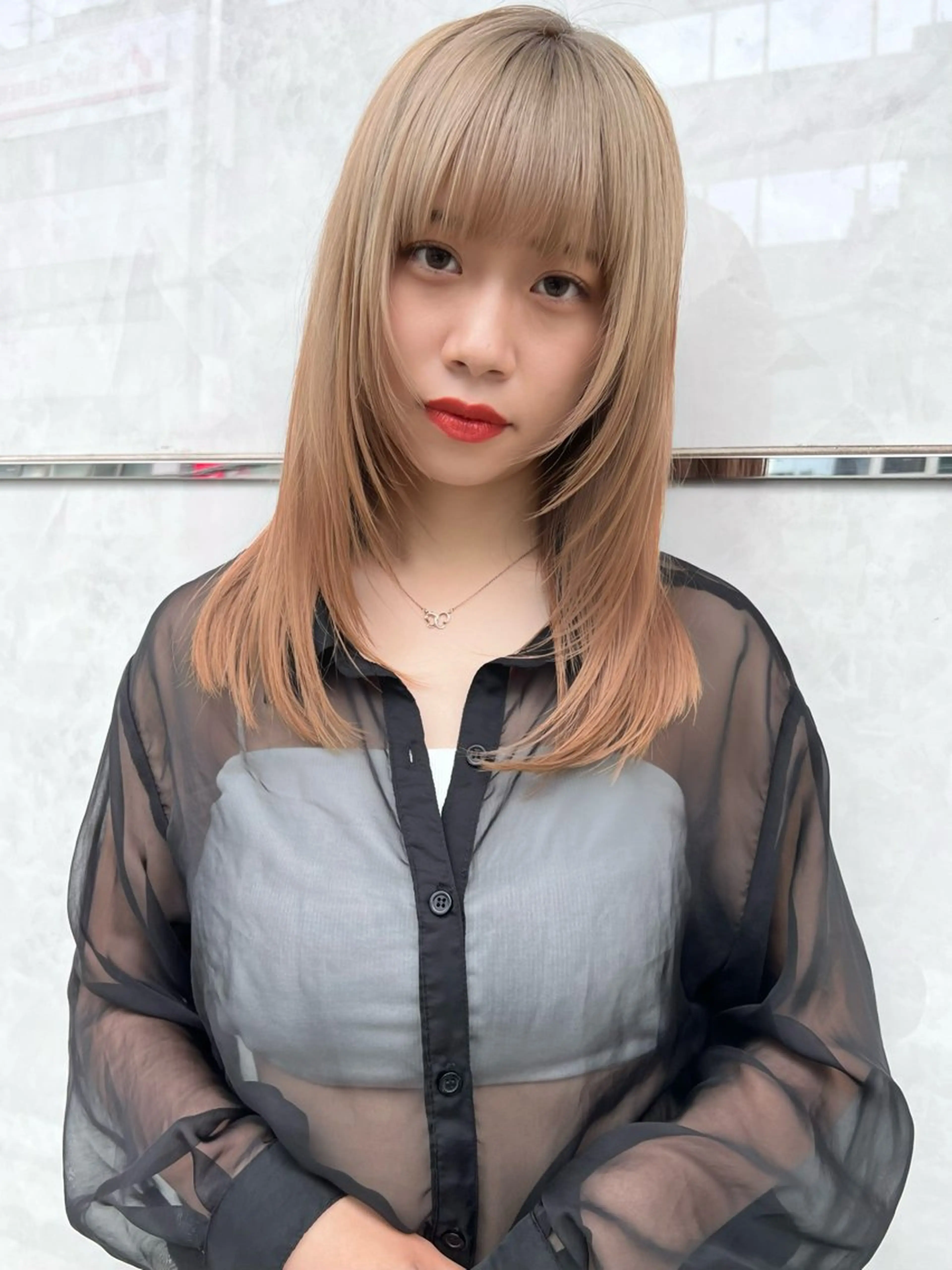 セミロング カラー ヘアアレンジ 🔶似合わせセンター パート/ヤス🔶のヘアスタイル