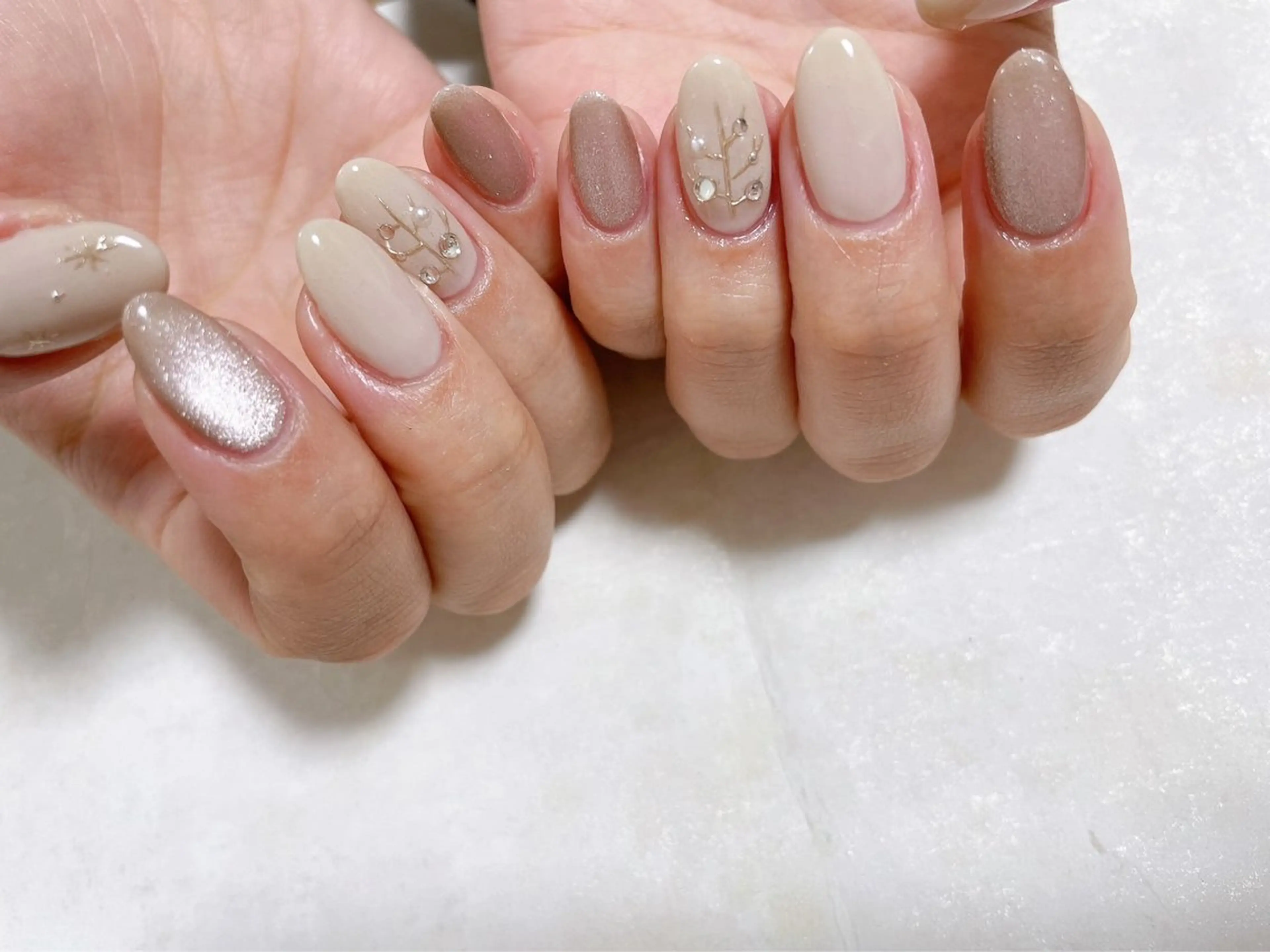 ネイル ジェルネイル 韓国ネイル パラジェル 冬ネイル クリスマス kikinail 溝の口のネイルデザイン