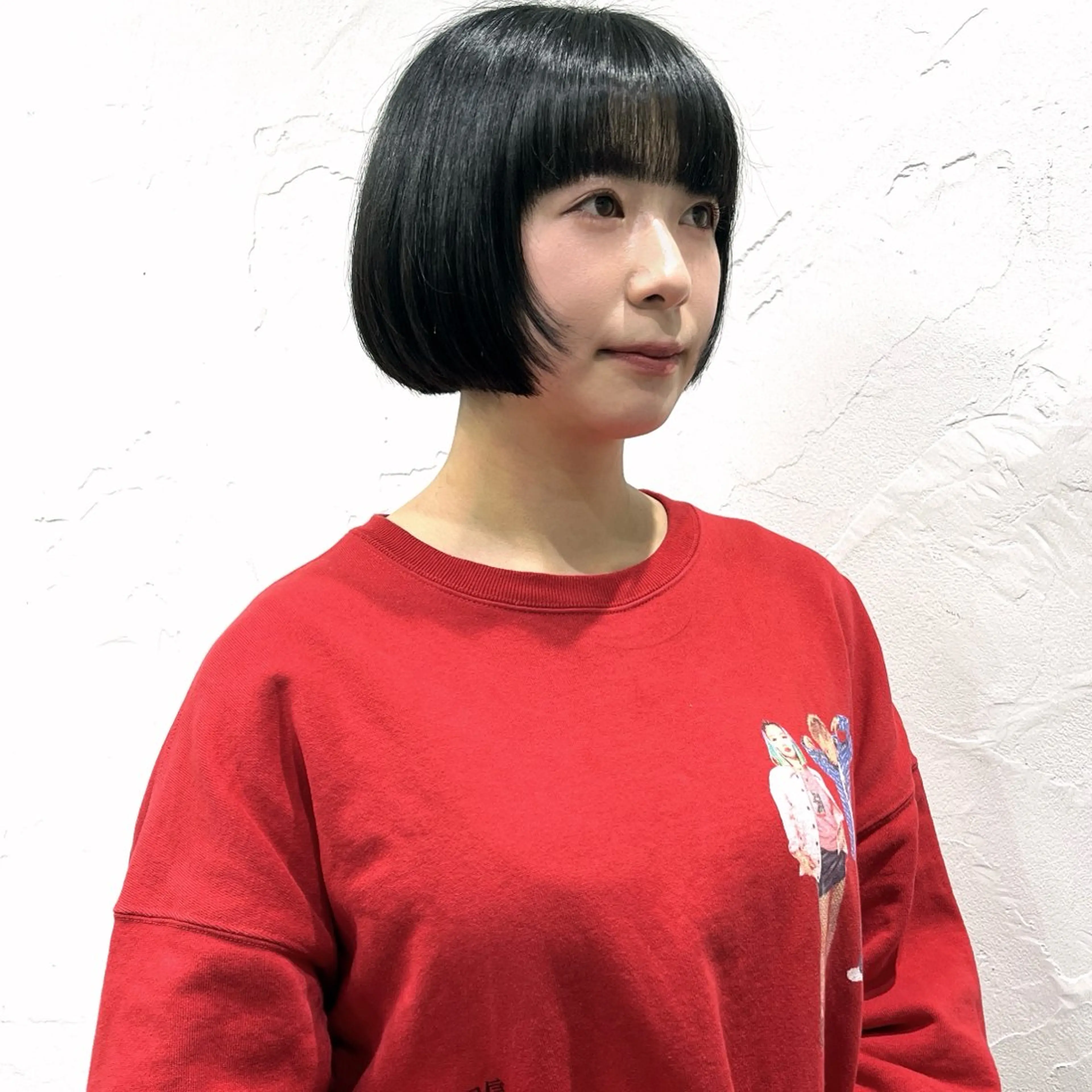 ショート ボブ 顔まわりレイヤー 顔周りカット レイヤーカット 無料カットモデル ユナのヘアスタイル