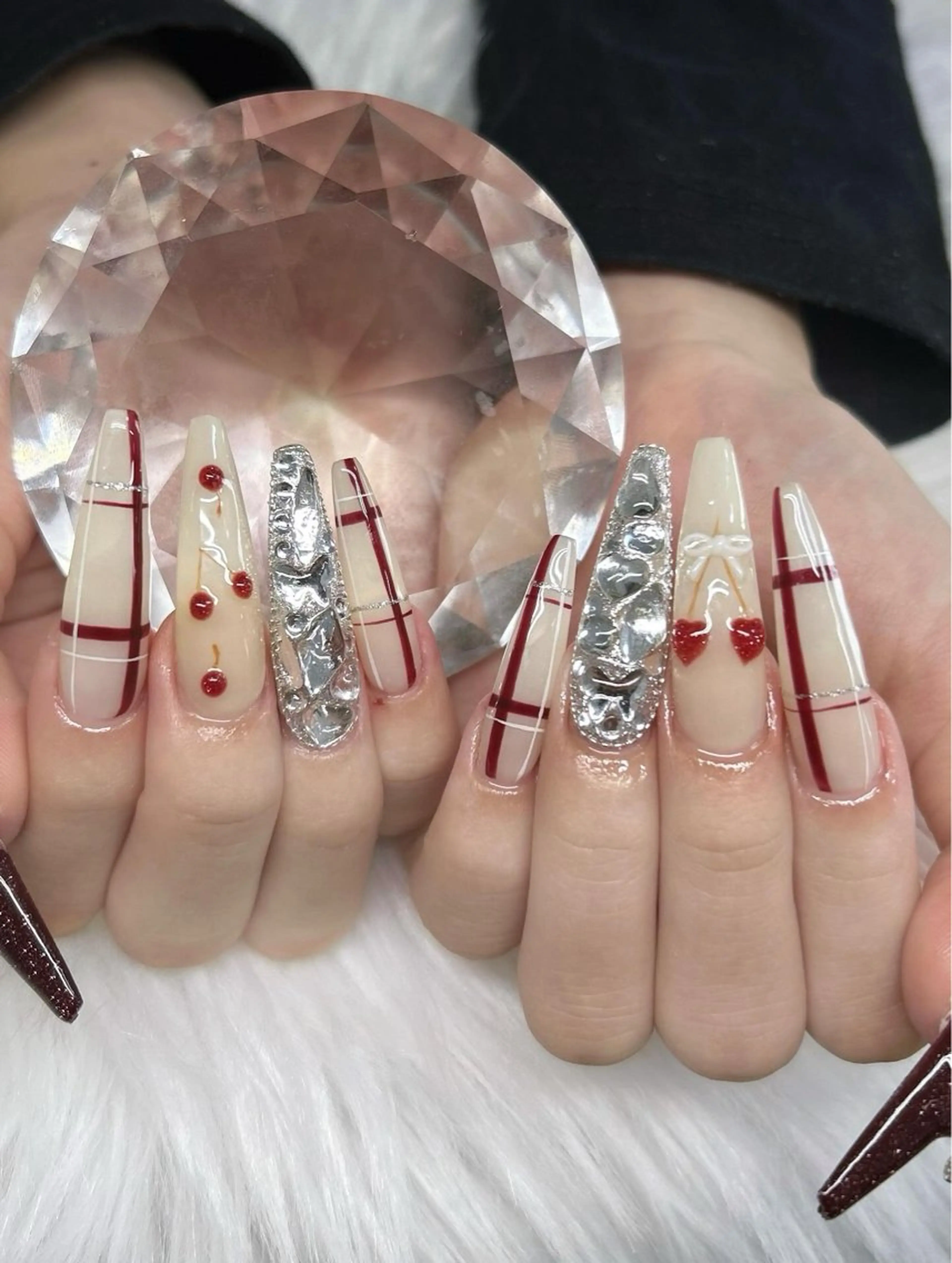 ネイル アートネイル オーロラネイル チークネイル 長さ出し フットネイル ハンドネイル Chan nailsのネイルデザイン