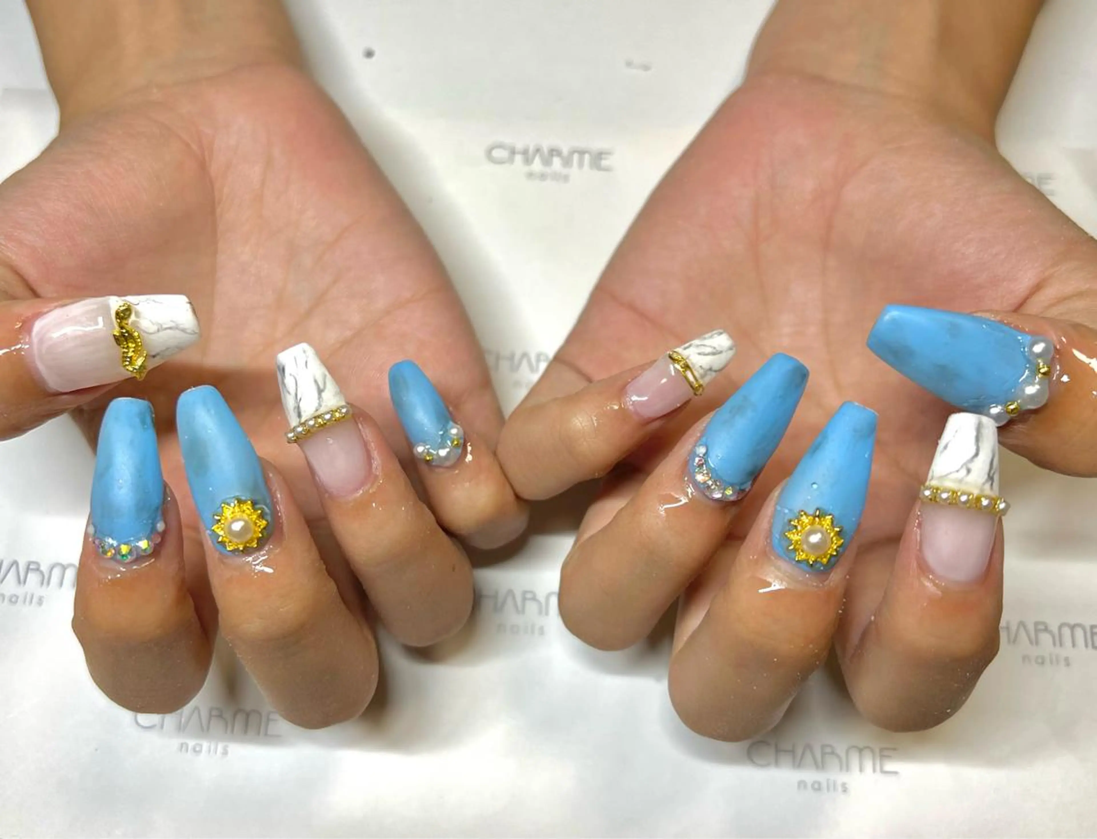 ネイル 大理石ネイル(マーブル) ハンドネイル CHARME 🤎〔RINA〕のネイルデザイン