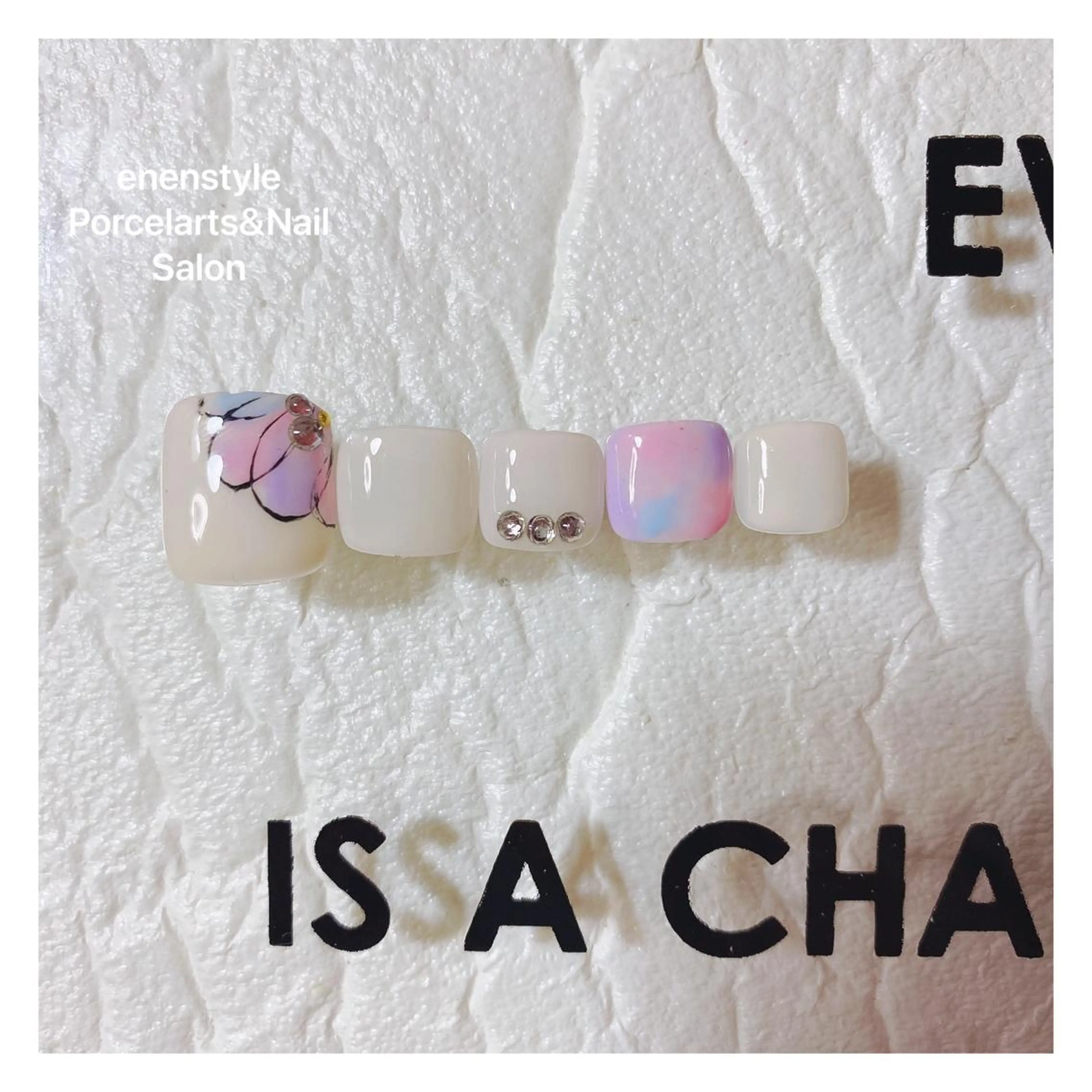 ショート ネイル ハンドネイル フットネイル 👑enen style👑のネイルデザイン