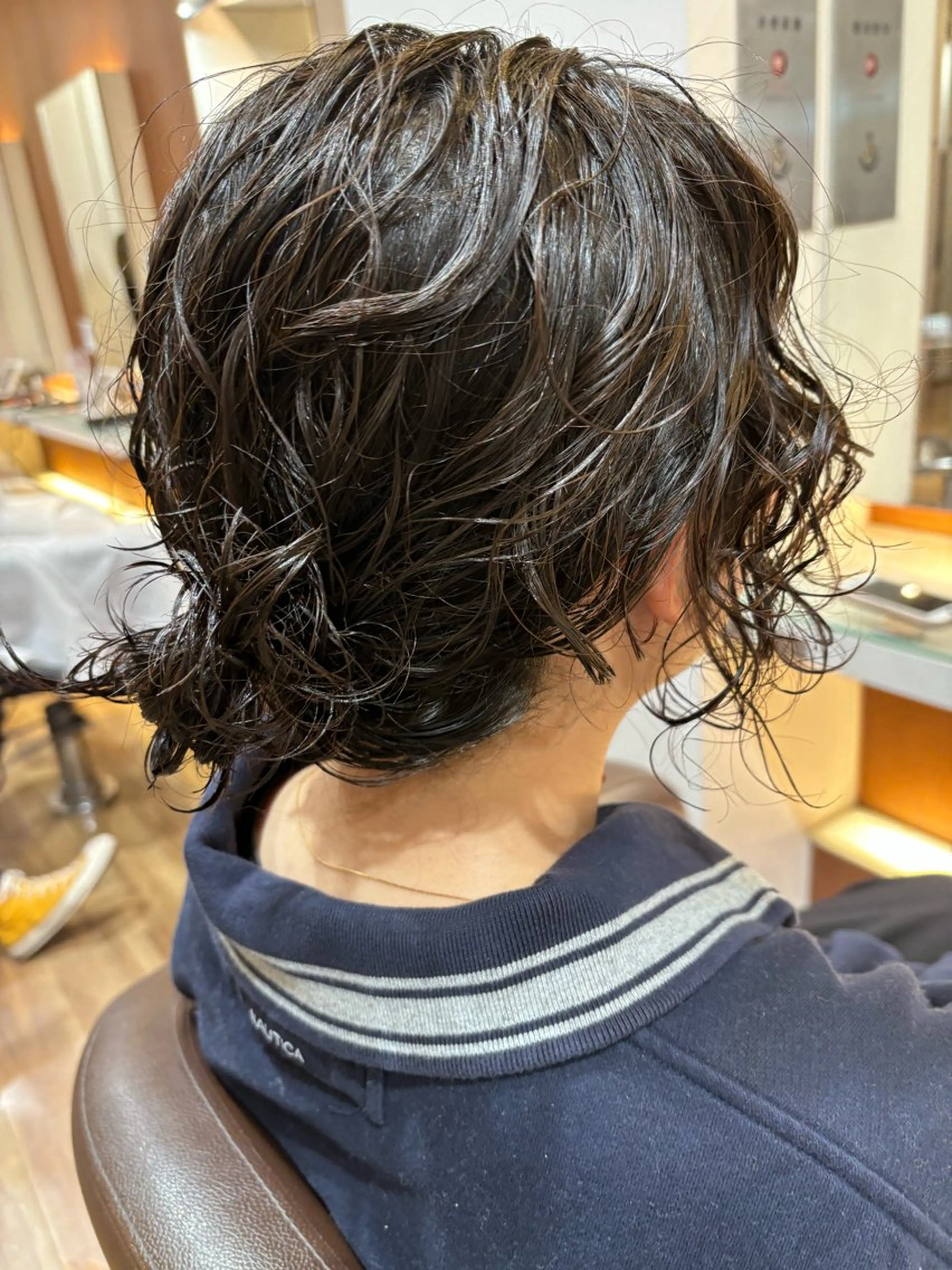 ミディアム パーマ カット パーマ しみず さくら🌸のヘアスタイル