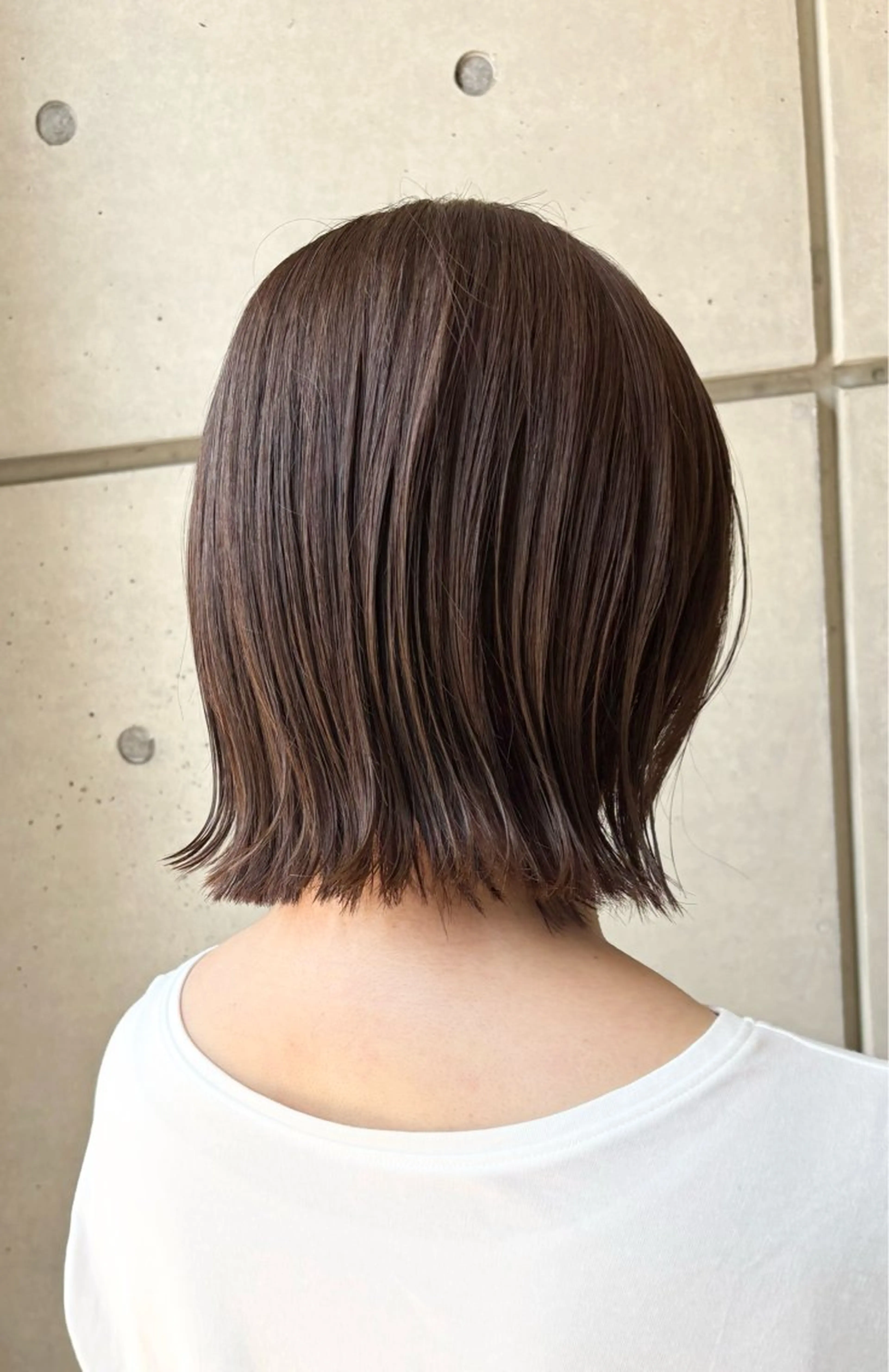 ミディアム カラー ベージュカラー 透明感カラー ボブ カット ヘアカラー トリートメント IKU ミニボブ名古屋のヘアスタイル