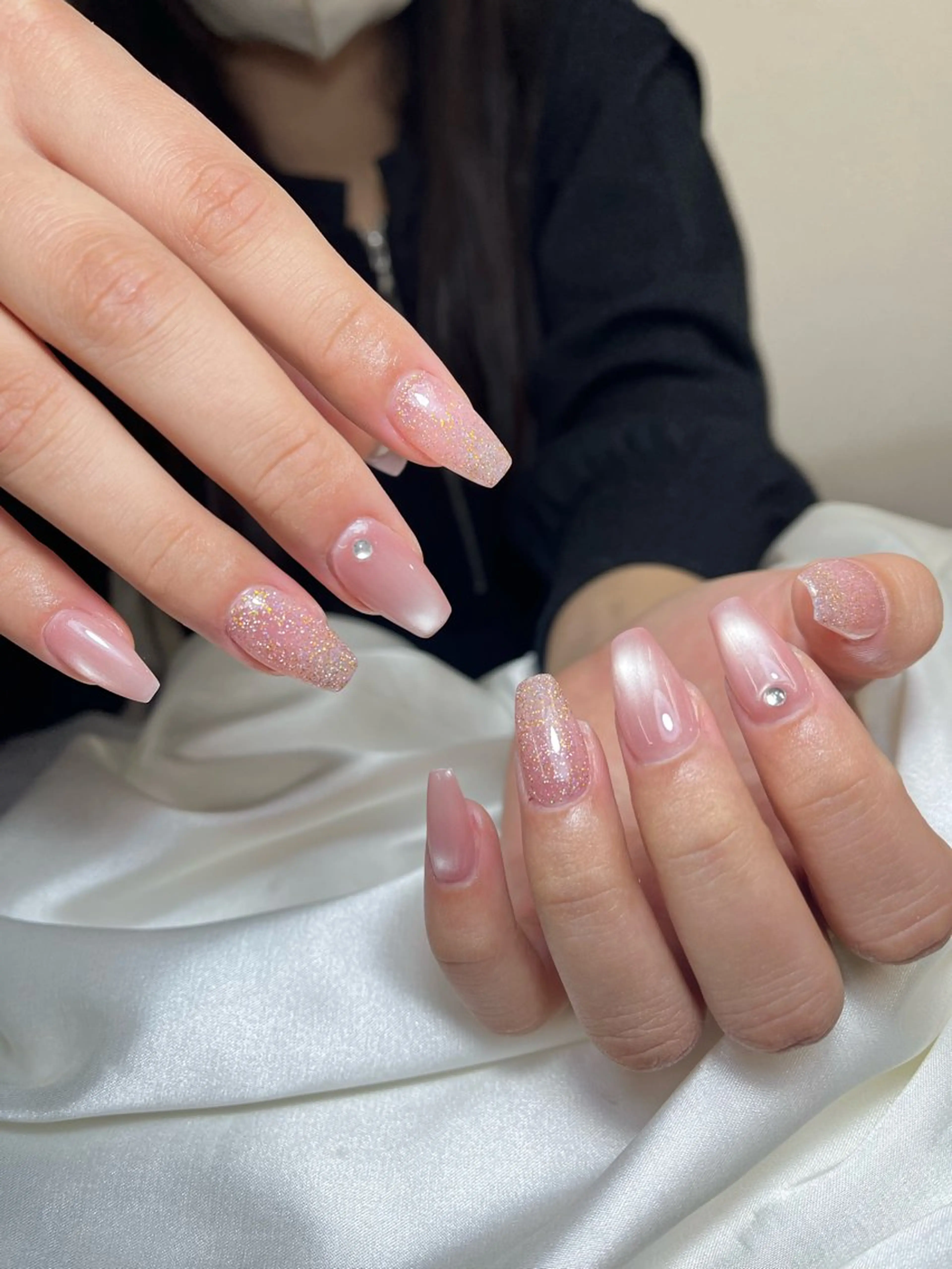 ネイル チークネイル 桜ネイル 長さ出し フットネイル ジェルネイル ハンドネイル Maika's nailのネイルデザイン