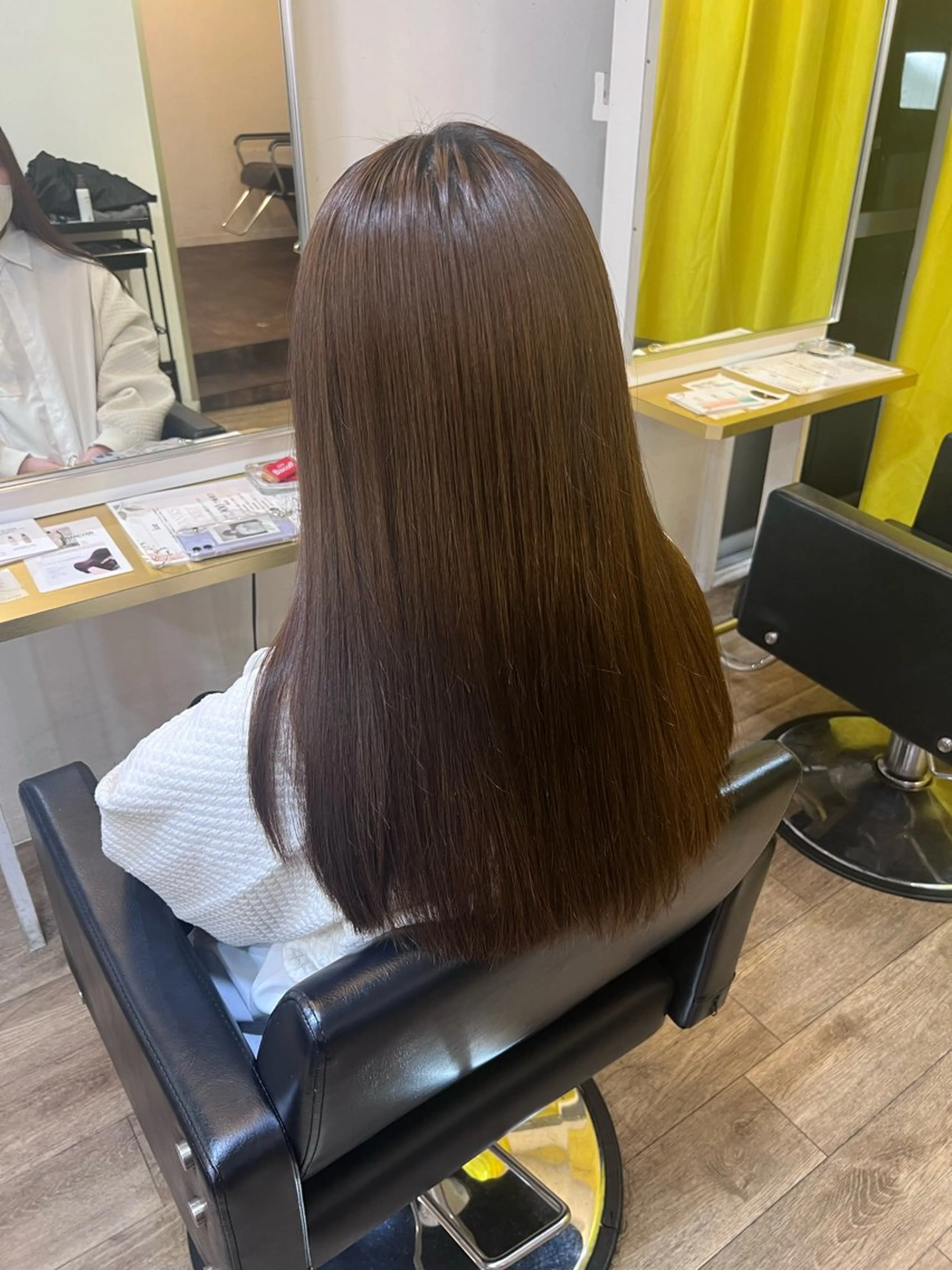 ロング カラー パーマ ベージュカラー 黒髪 ブルーカラー ブルーブラック ブラウンカラー akira｜ 透明感ベージュ｜梅田のヘアスタイル