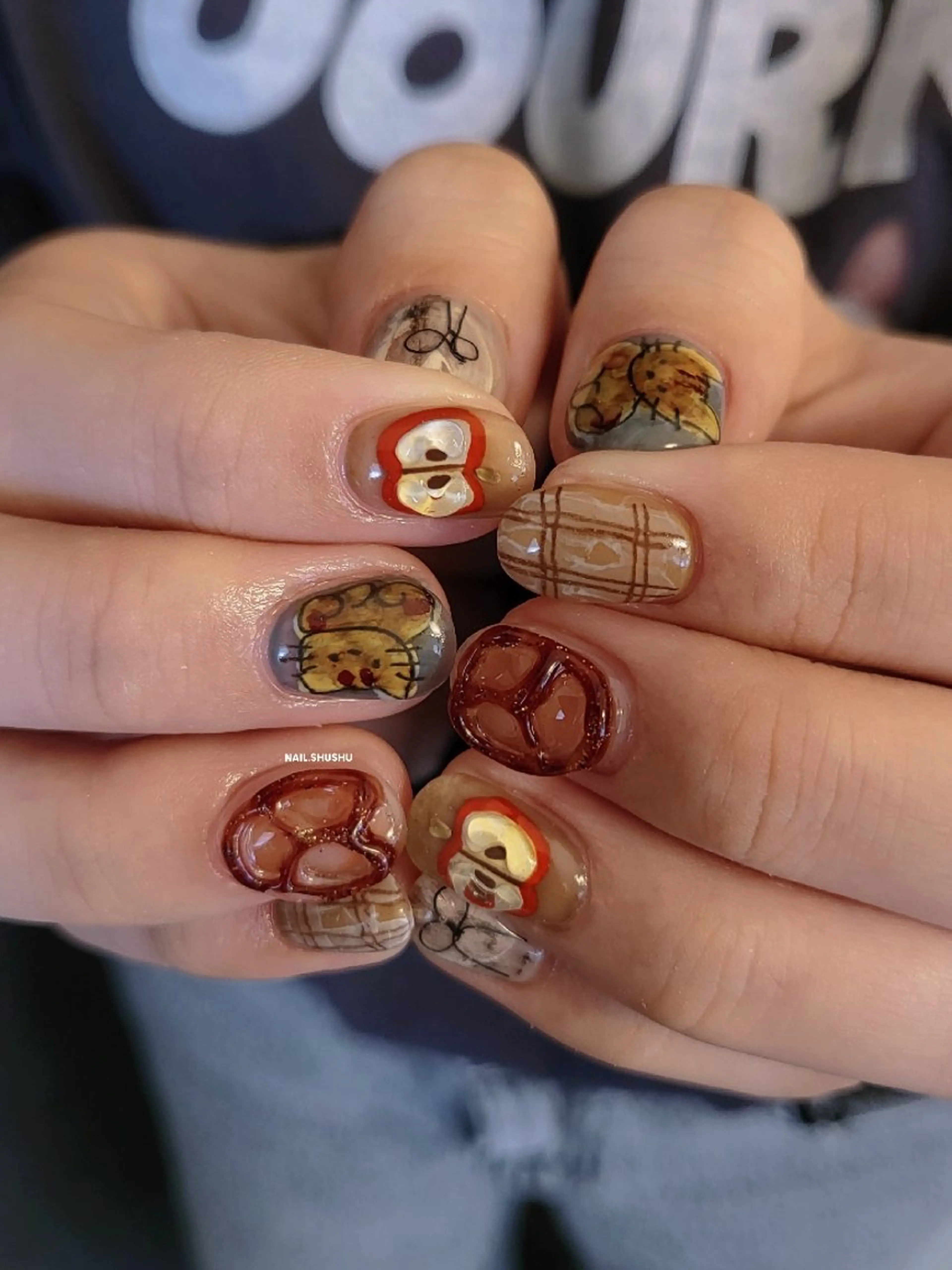 ネイル ハンドネイル 3dパーツ/流行り 👧shushu❤️のネイルデザイン
