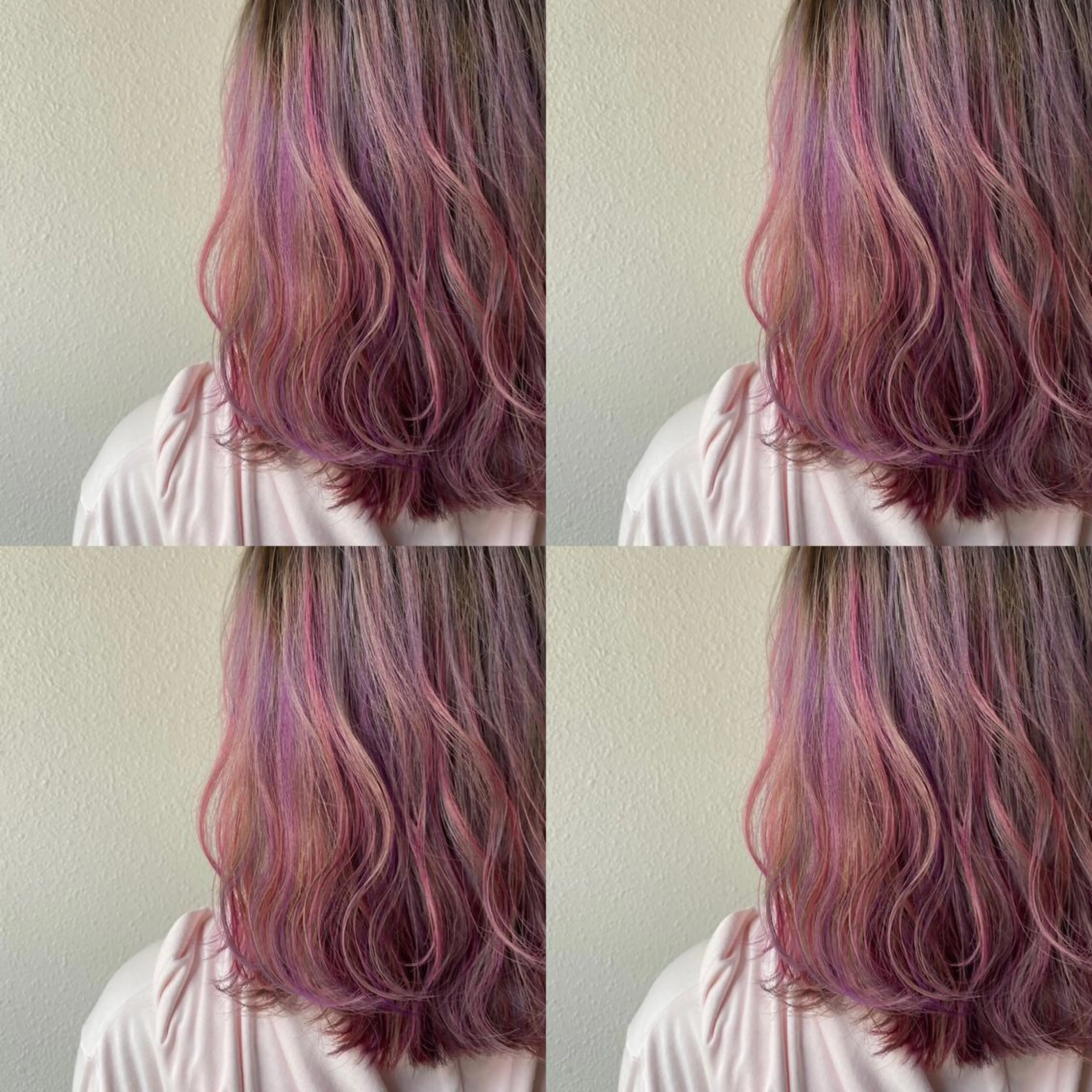 セミロング カラー ハイライトカラー ハイトーンカラー ハイライト あさだ しゅうたろうのヘアスタイル