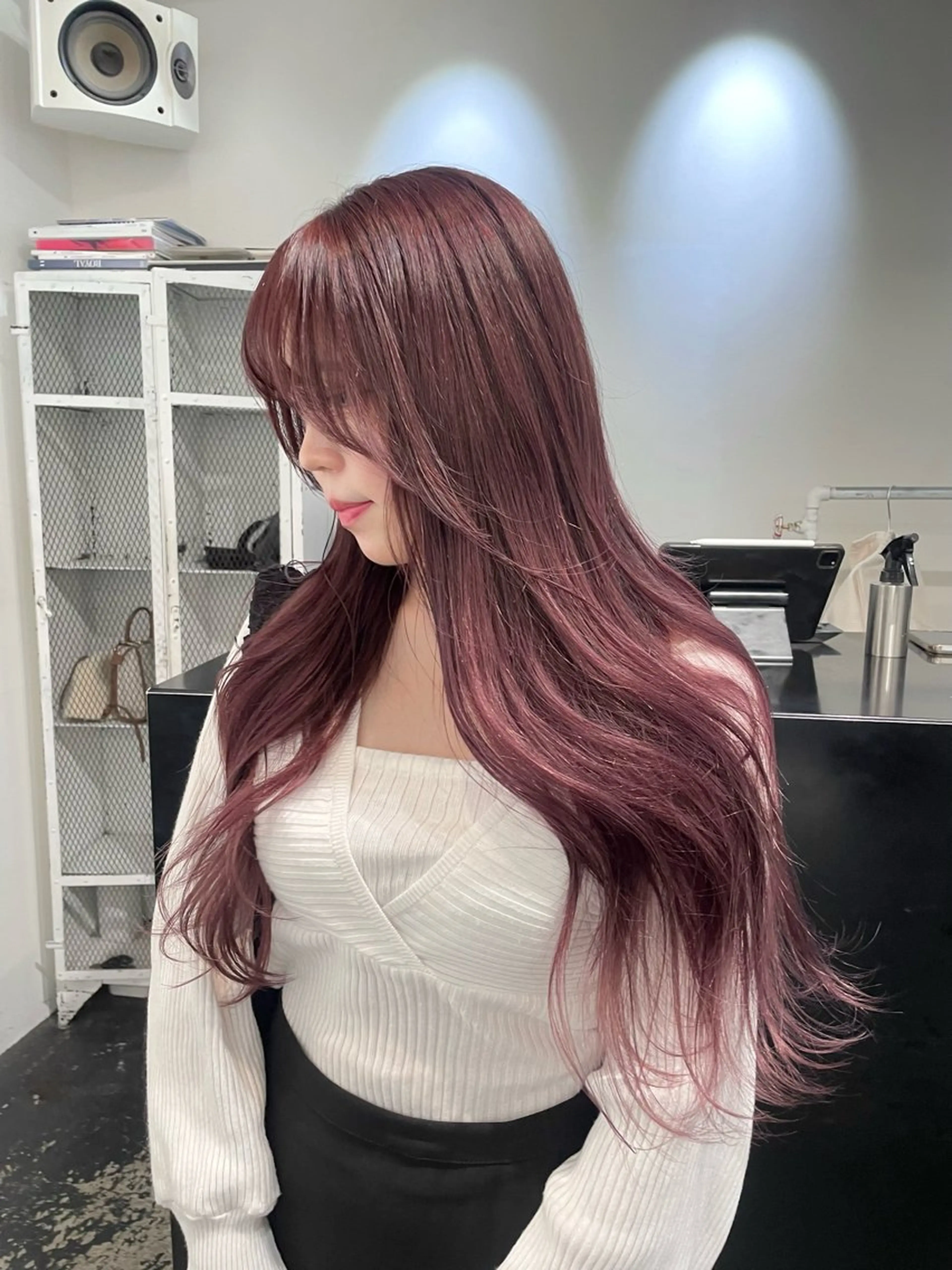 ロング カラー ヘアアレンジ ブリーチ ピンクカラー ピンクパープル パープルカラー カット ヘアカラー トリートメント 艶ハイトーン/ヘア アレンジAYAKAのヘアスタイル