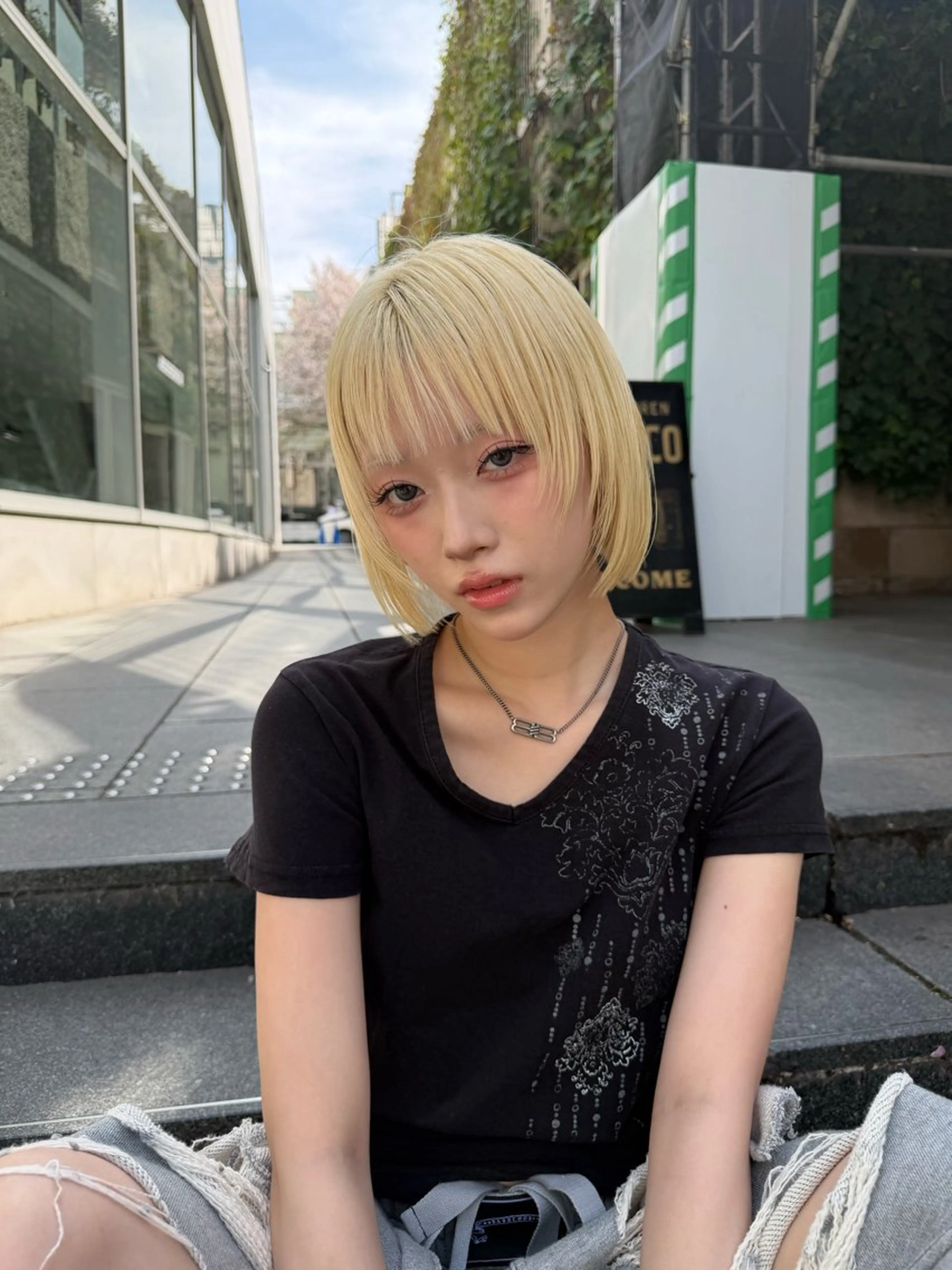 ショート カラー ショートボブ ブリーチ ブロンド ケアブリーチ 透明感カラー カット ヘアカラー 💎透明感カラー特化 💎TAISEIのヘアスタイル