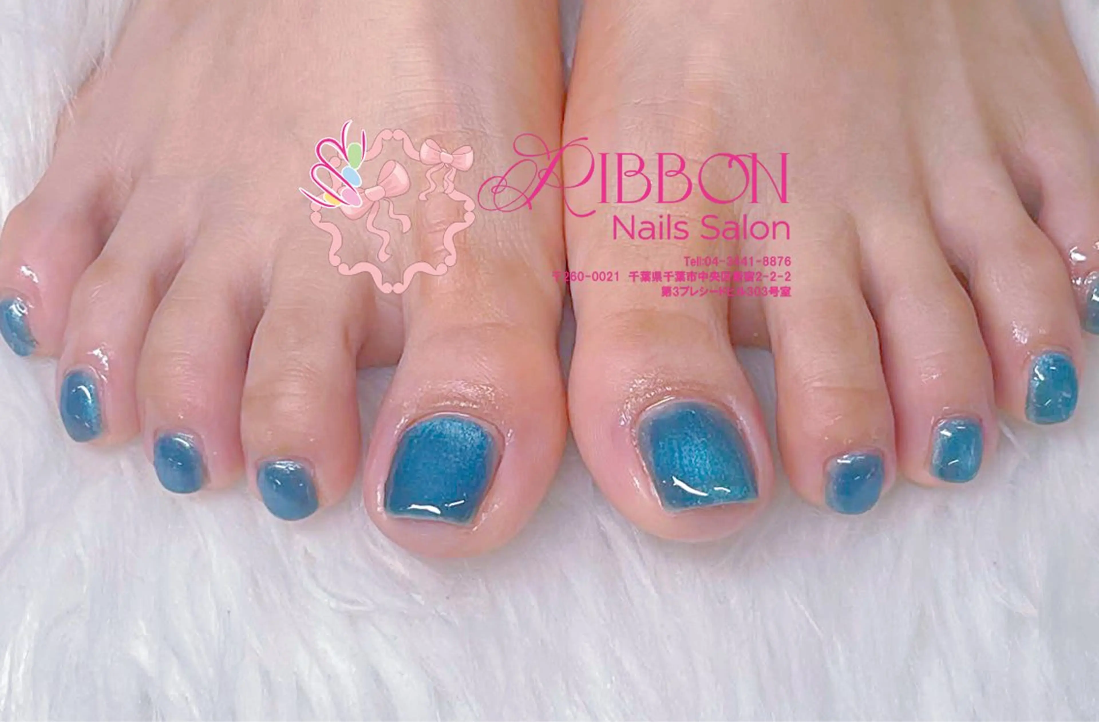 ネイル チークネイル フットネイル フレンチネイル グラデーション 韓国ネイル フットネイル Ribbonnail salonのネイルデザイン