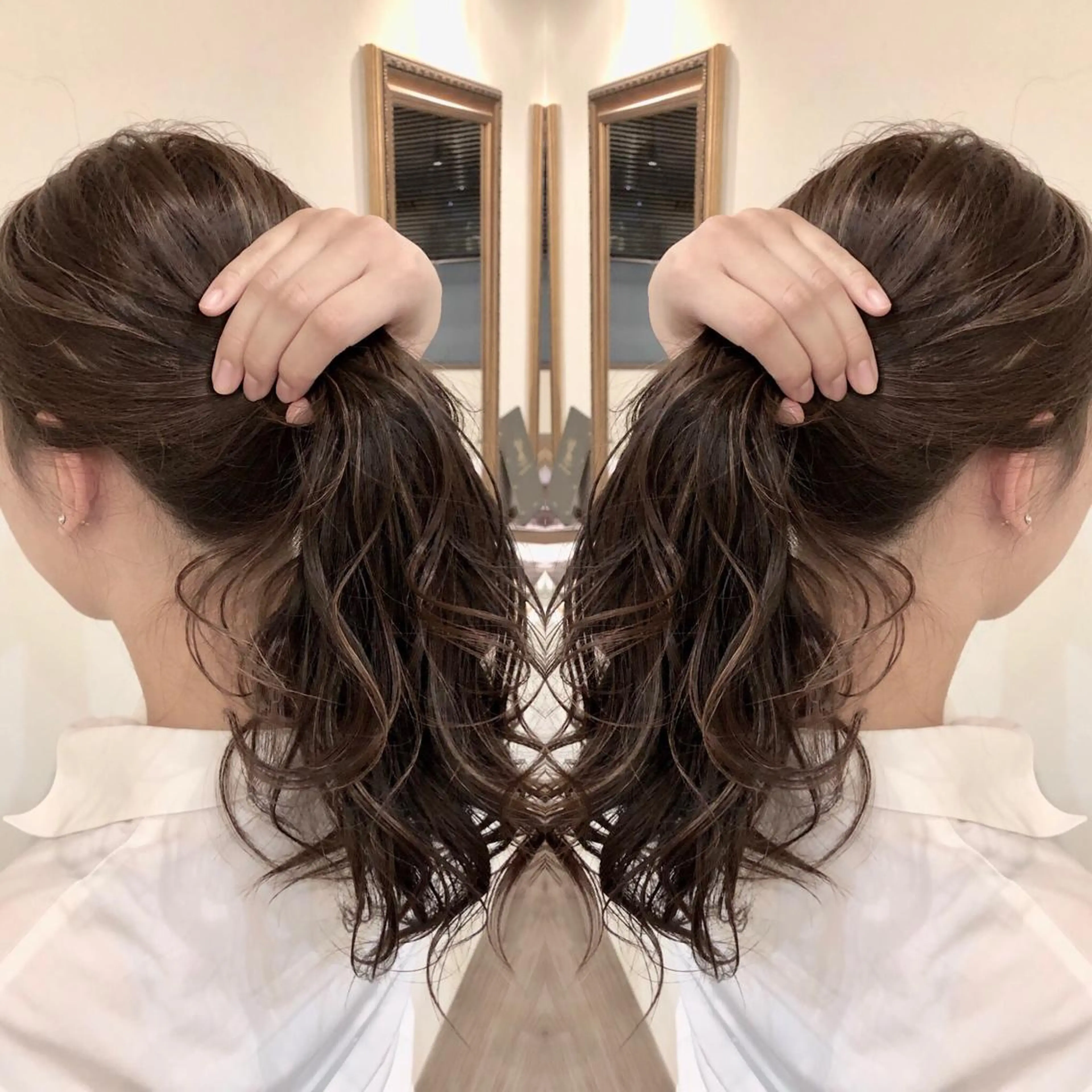 ミディアム カラー ヘアカラー 宮下 耕平のヘアスタイル