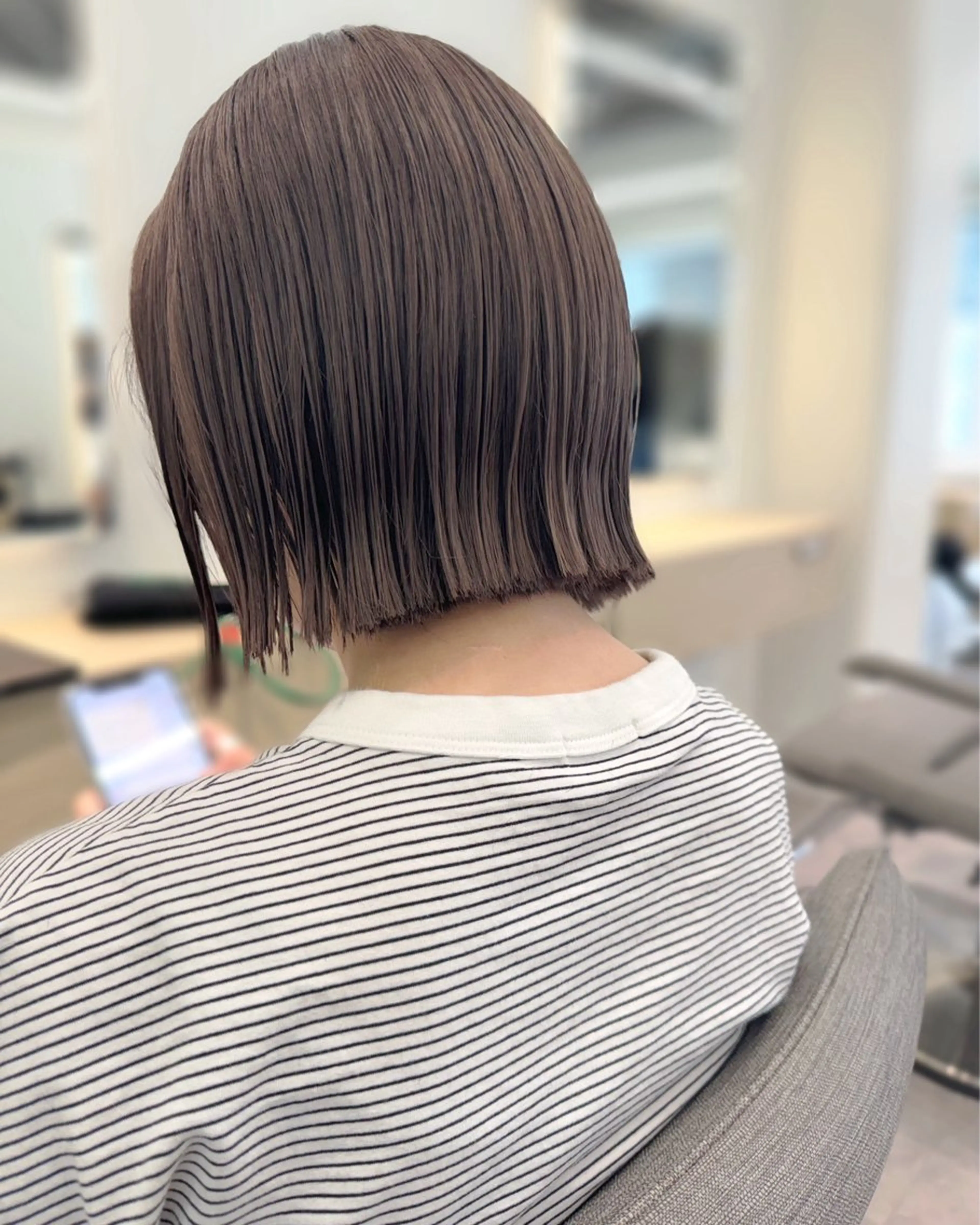 ショート カラー ベージュカラー ラベンダーカラー ラベンダーベージュ レイヤーボブ/ボブ 仲川和人のヘアスタイル