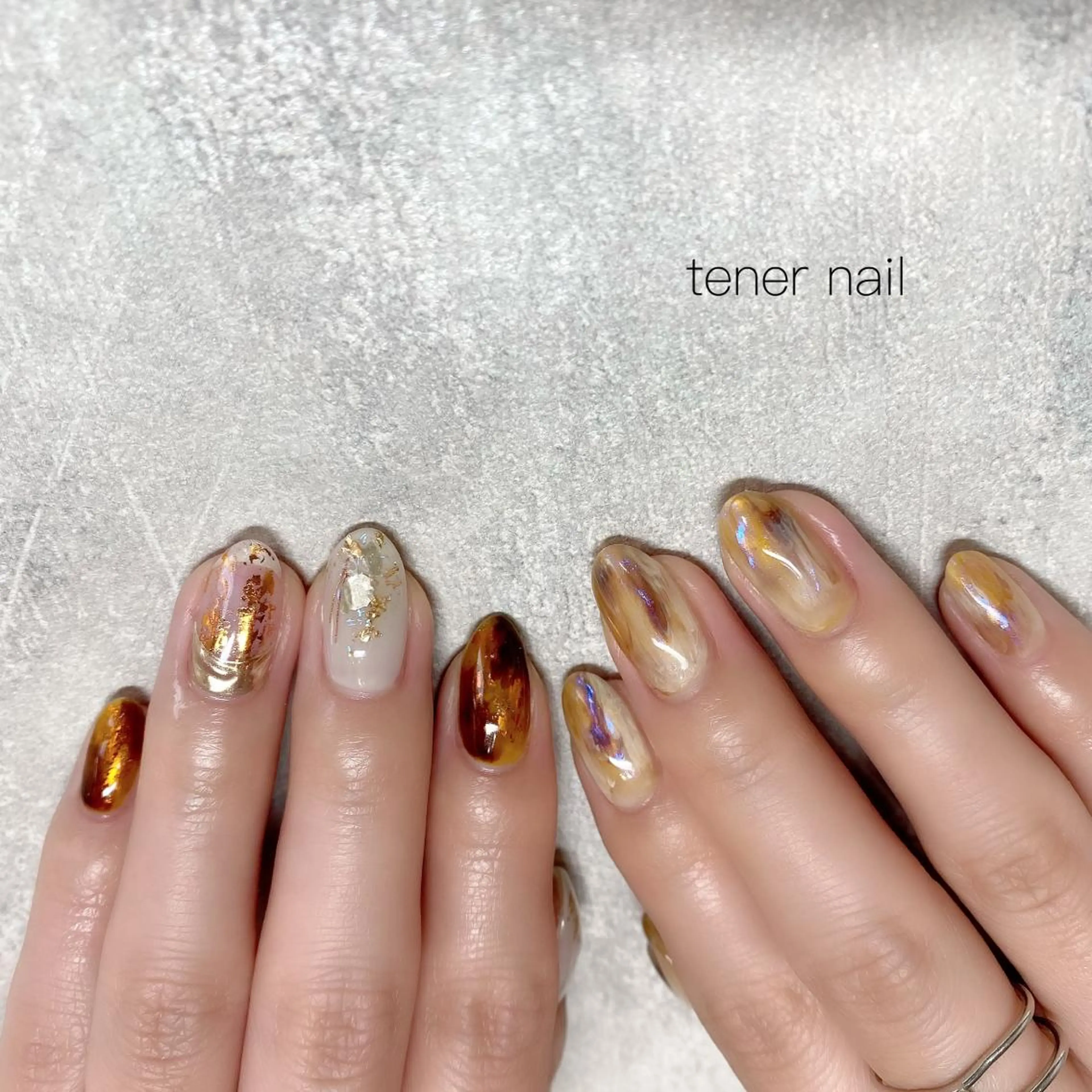 ネイル べっ甲ネイル ニュアンスネイル テネルネイル tener nailのネイルデザイン