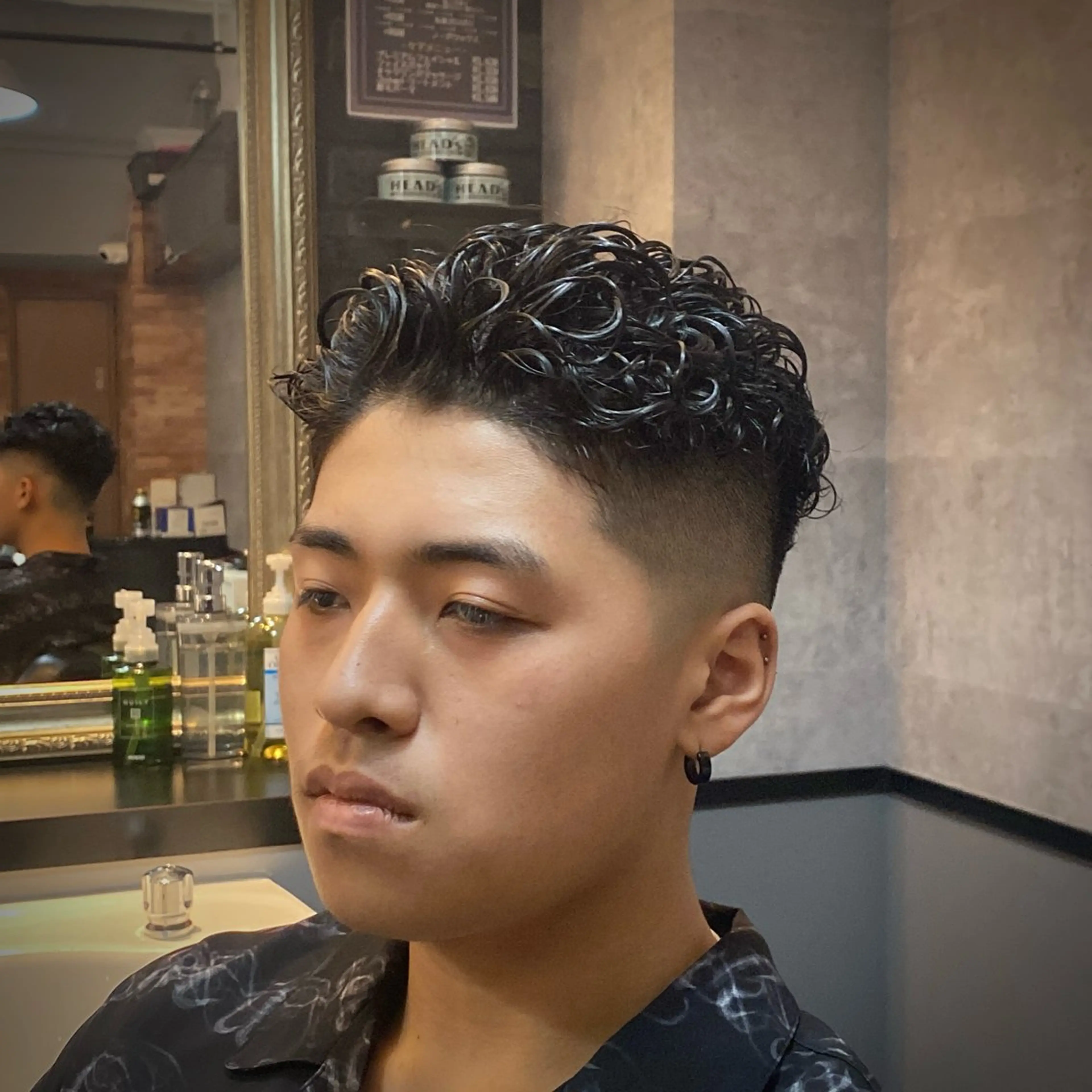 パーマ メンズ カット 葛西/barber/ 相山琉磨のヘアスタイル