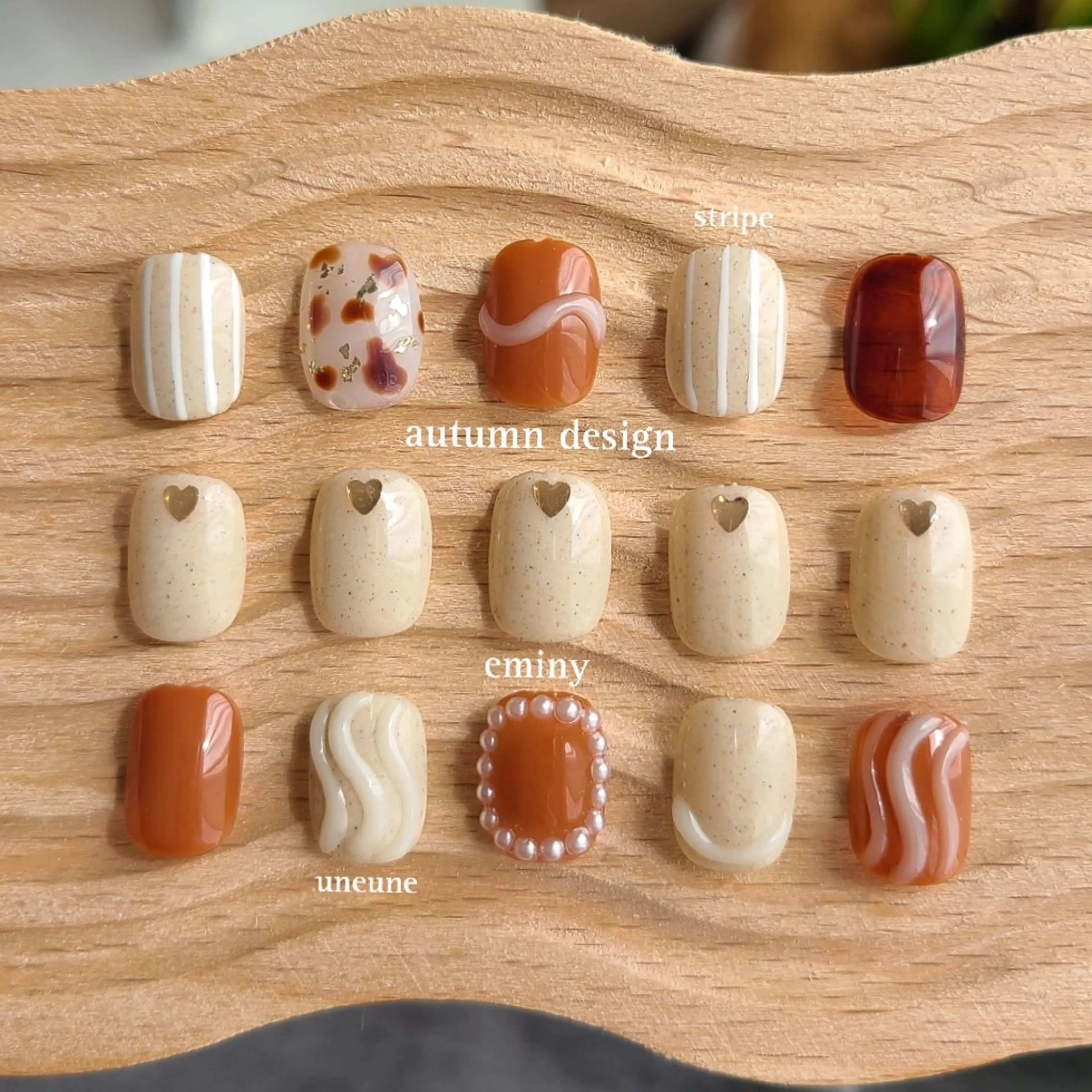 ネイル ブラウン 韓国ネイル ぷっくりネイル nail salon  eminyのネイルデザイン