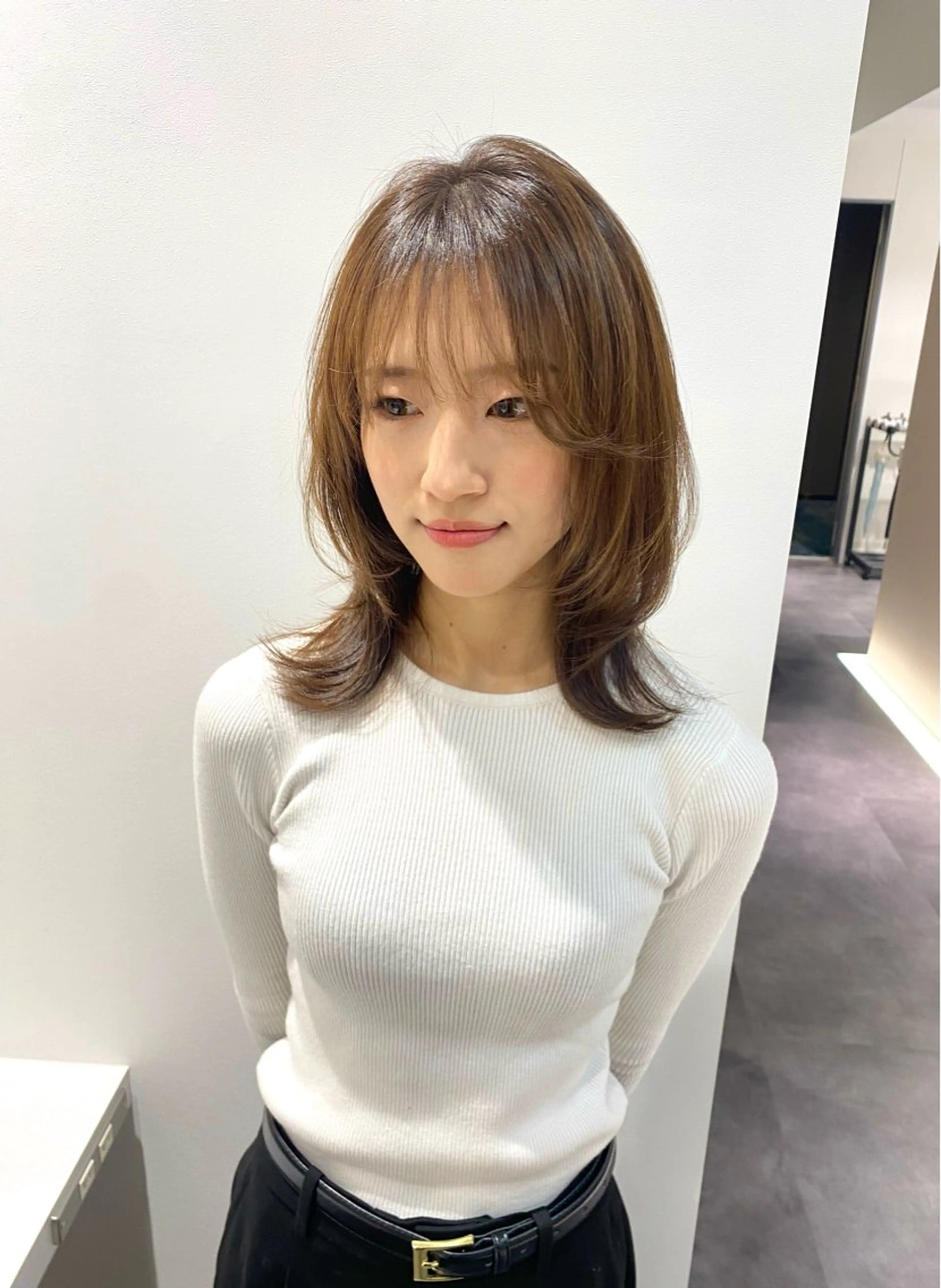 ミディアム カラー カット ヘアカラー トリートメント 絹髪質感TR💫 レイヤーカット/熊澤のヘアスタイル