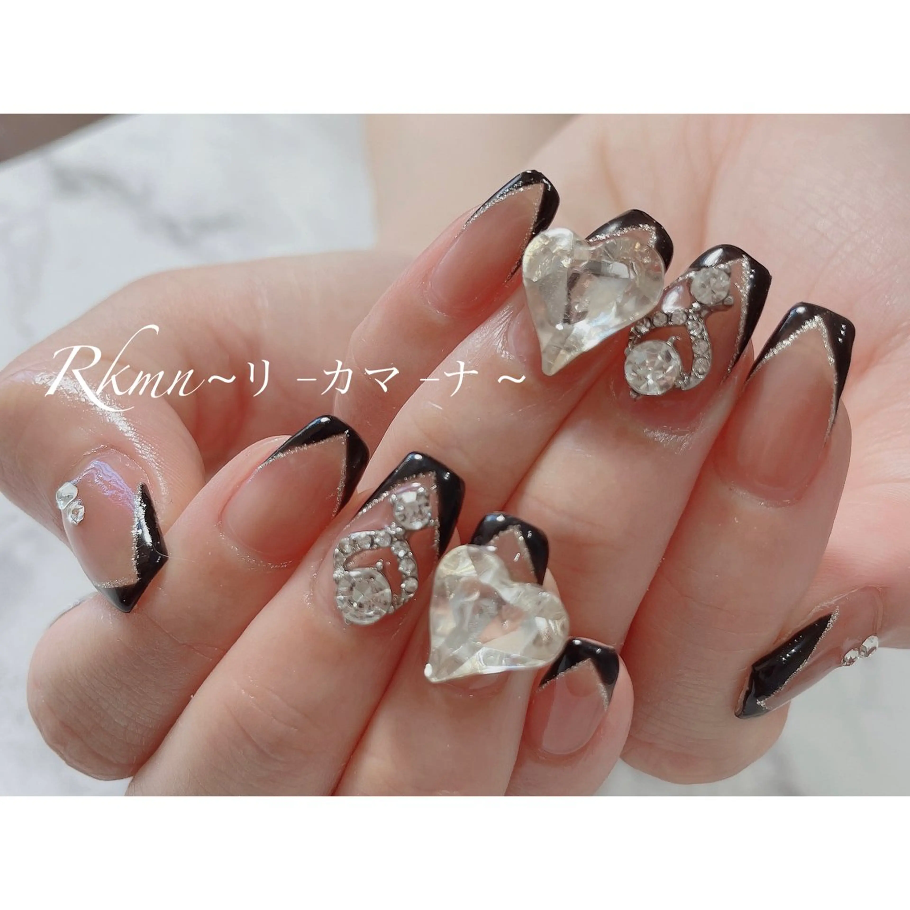 ネイル アートネイル フレンチネイル ハート 春ネイル ハンドネイル フットネイル ハンドケア Rkmn ~リ-カマ-ナ~のネイルデザイン