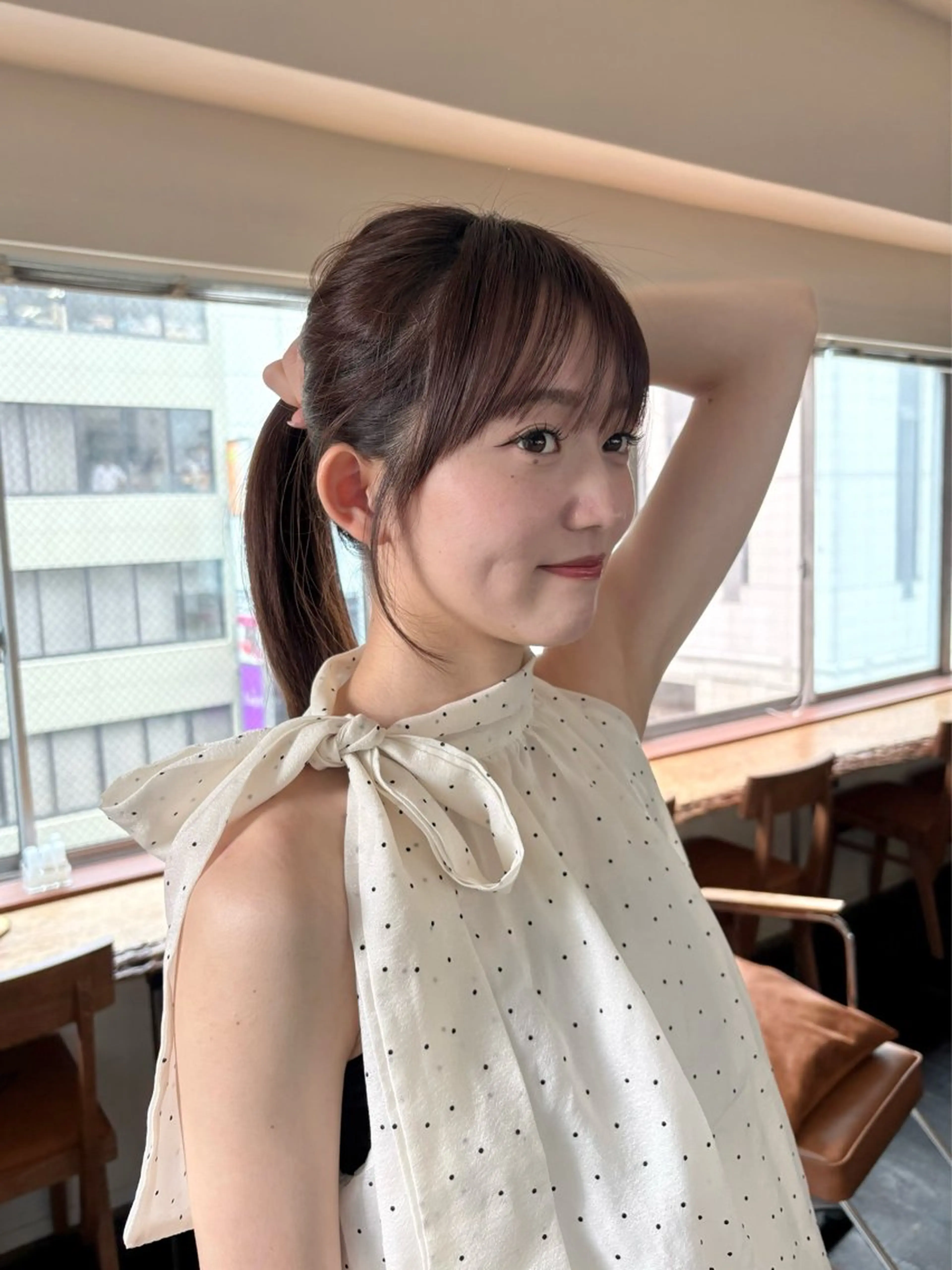 ミディアム カット ヘアカラー トリートメント 透明感カラー/顔周り カット/ののか💞のヘアスタイル