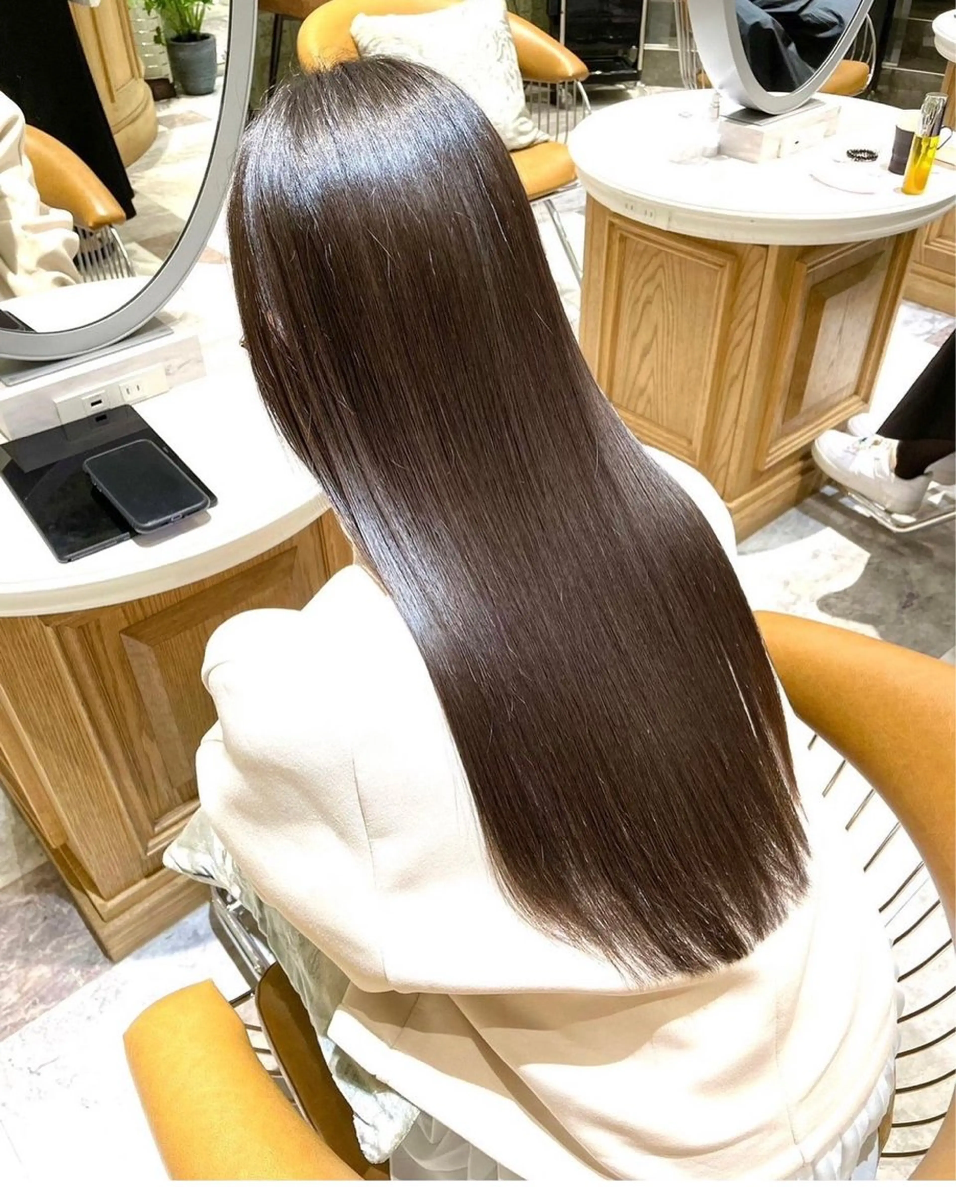 ロング ボブ ハイライト 髪質改善 韓国風ヘア 小顔カット ヘアカラー トリートメント 似合わせカラーの達人 ダブルカラー/森栄範のヘアスタイル