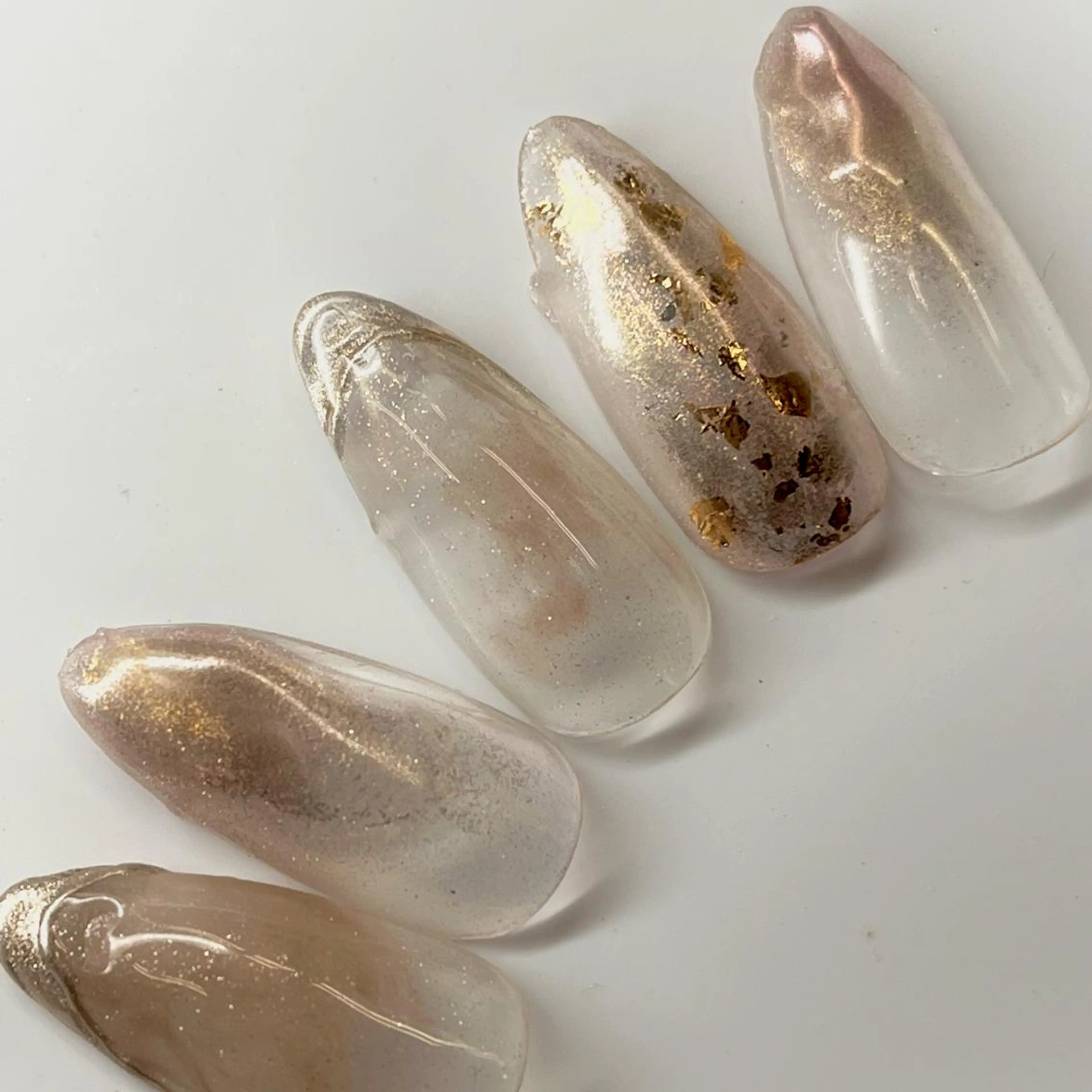 ショート ネイル クリアネイル ミラーネイル ニュアンスネイル オフィスネイル RIONnail Yurikaのネイルデザイン