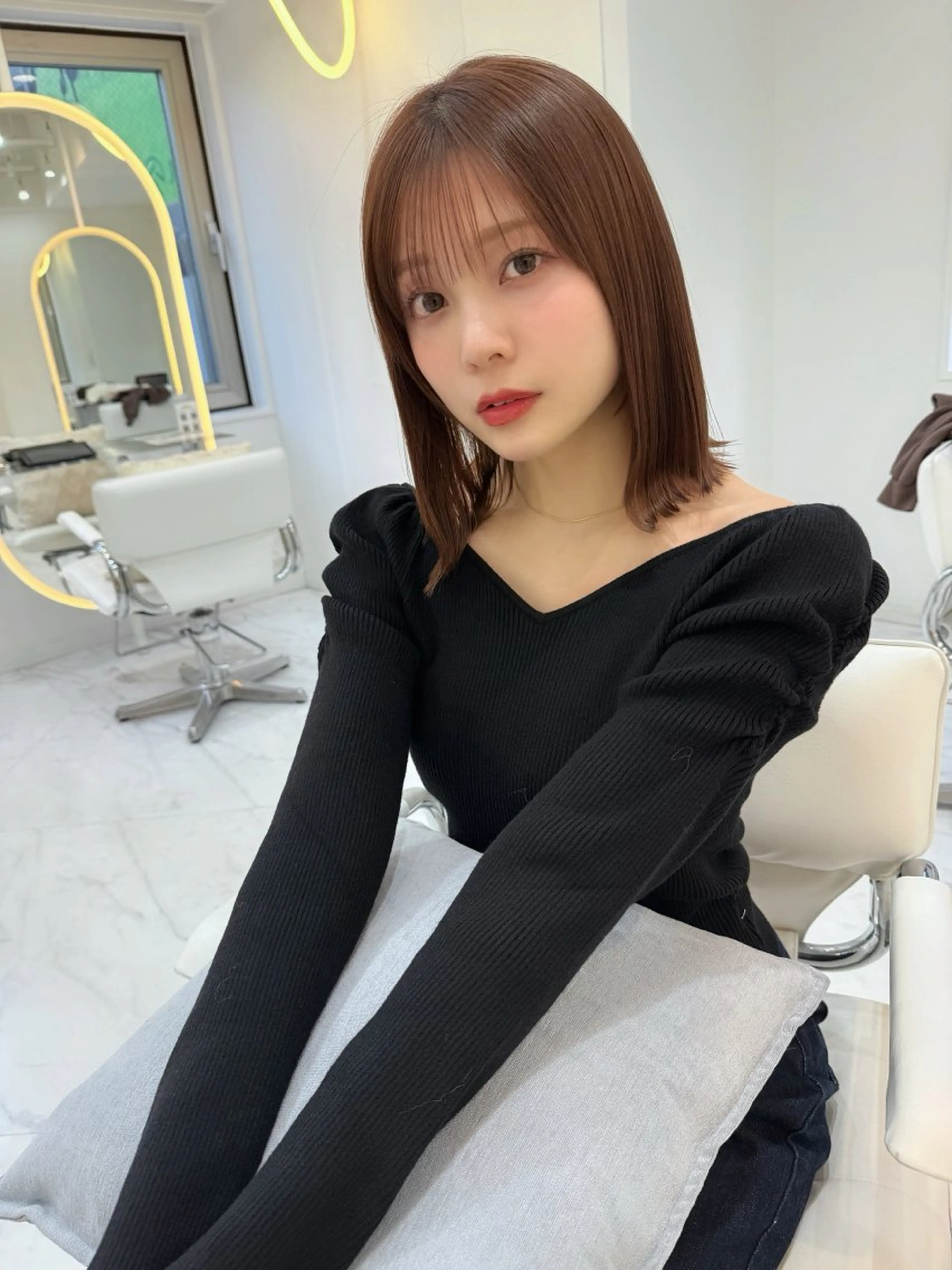 ミディアム カラー ボブ ボブ/レイヤー /植原健太のヘアスタイル