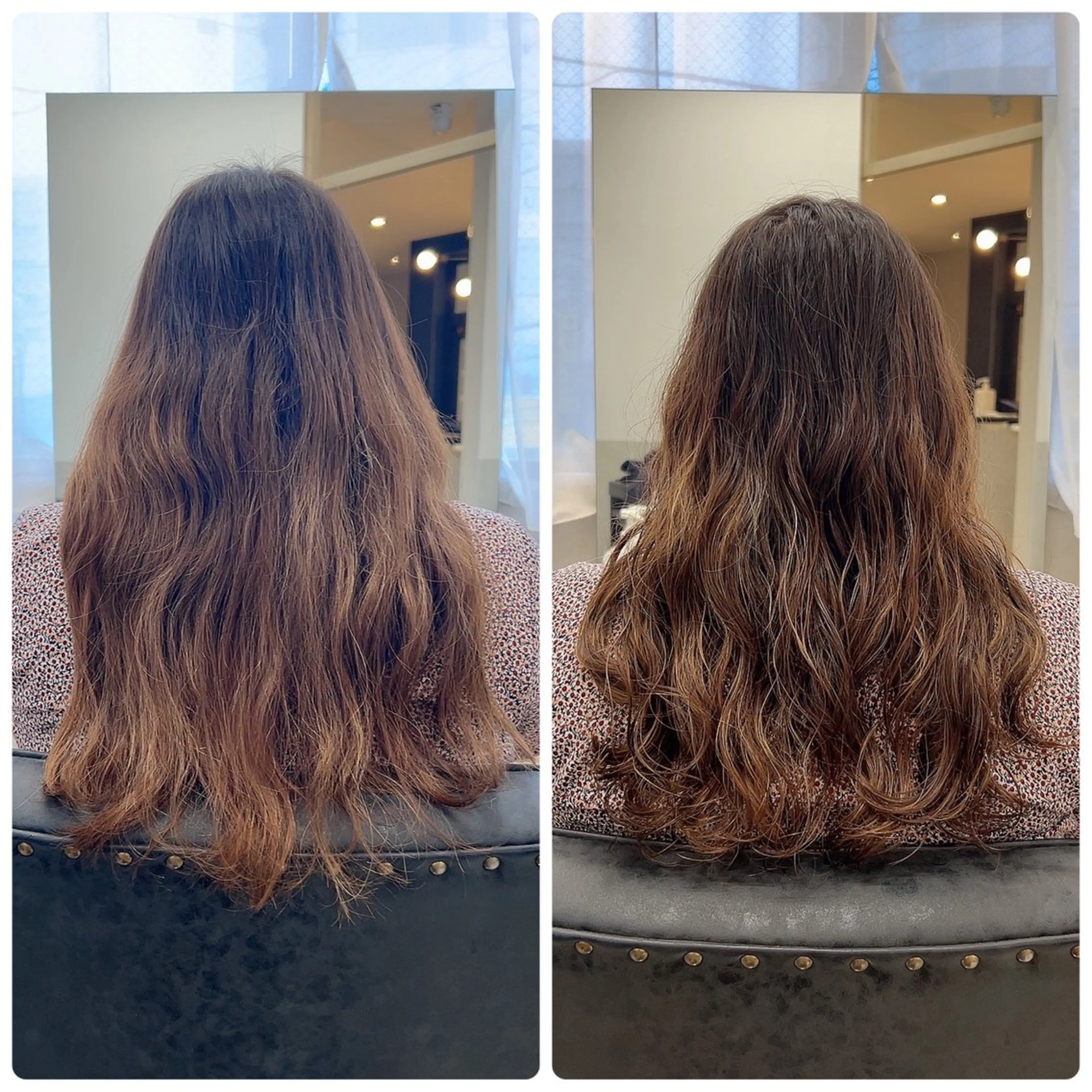 セミロング パーマ カット パーマ トリートメント 西野 美空🍊のヘアスタイル