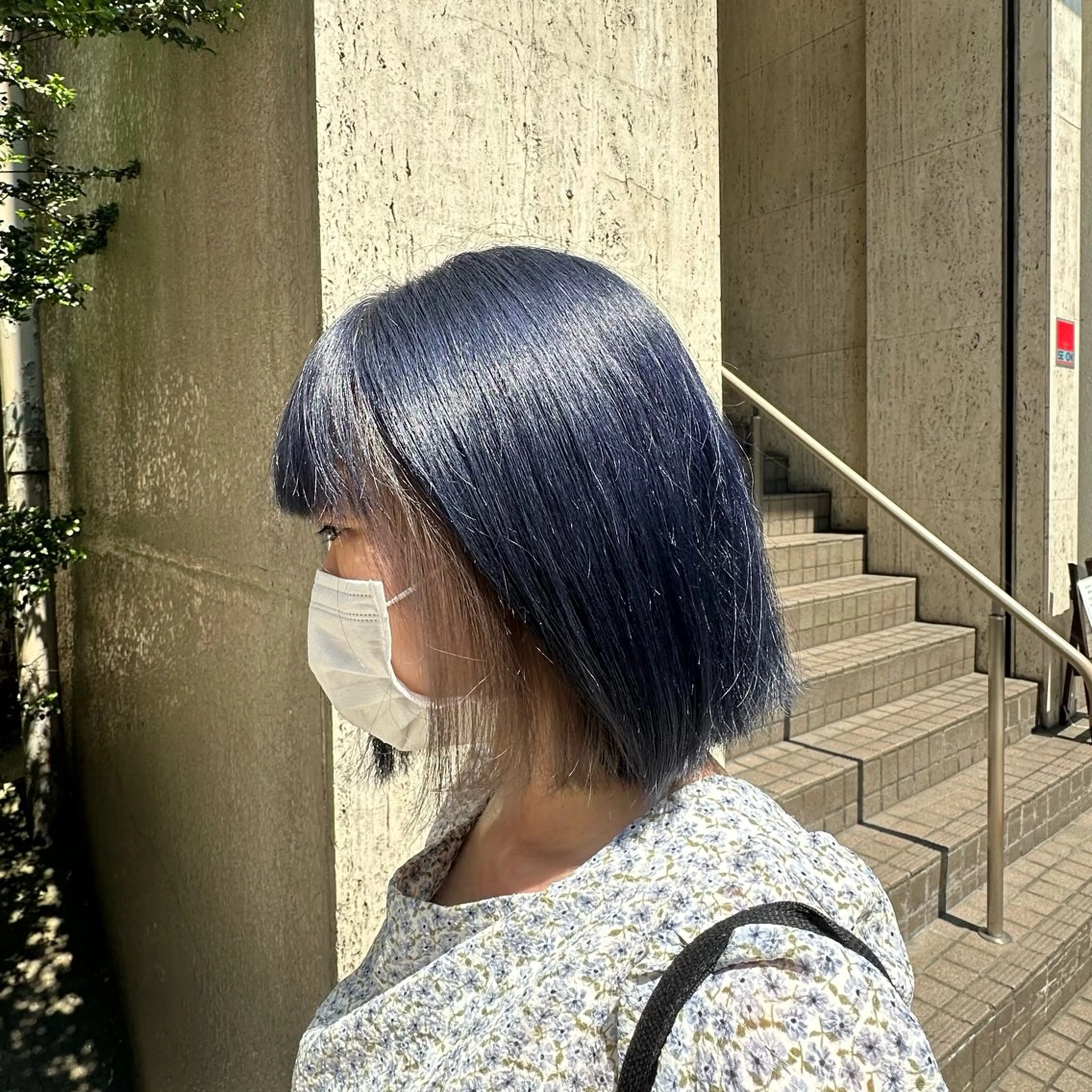 ショート カラー ミストバング ブルーカラー  フェイスフレーミング 顔周りカット 田中 汰知のヘアスタイル