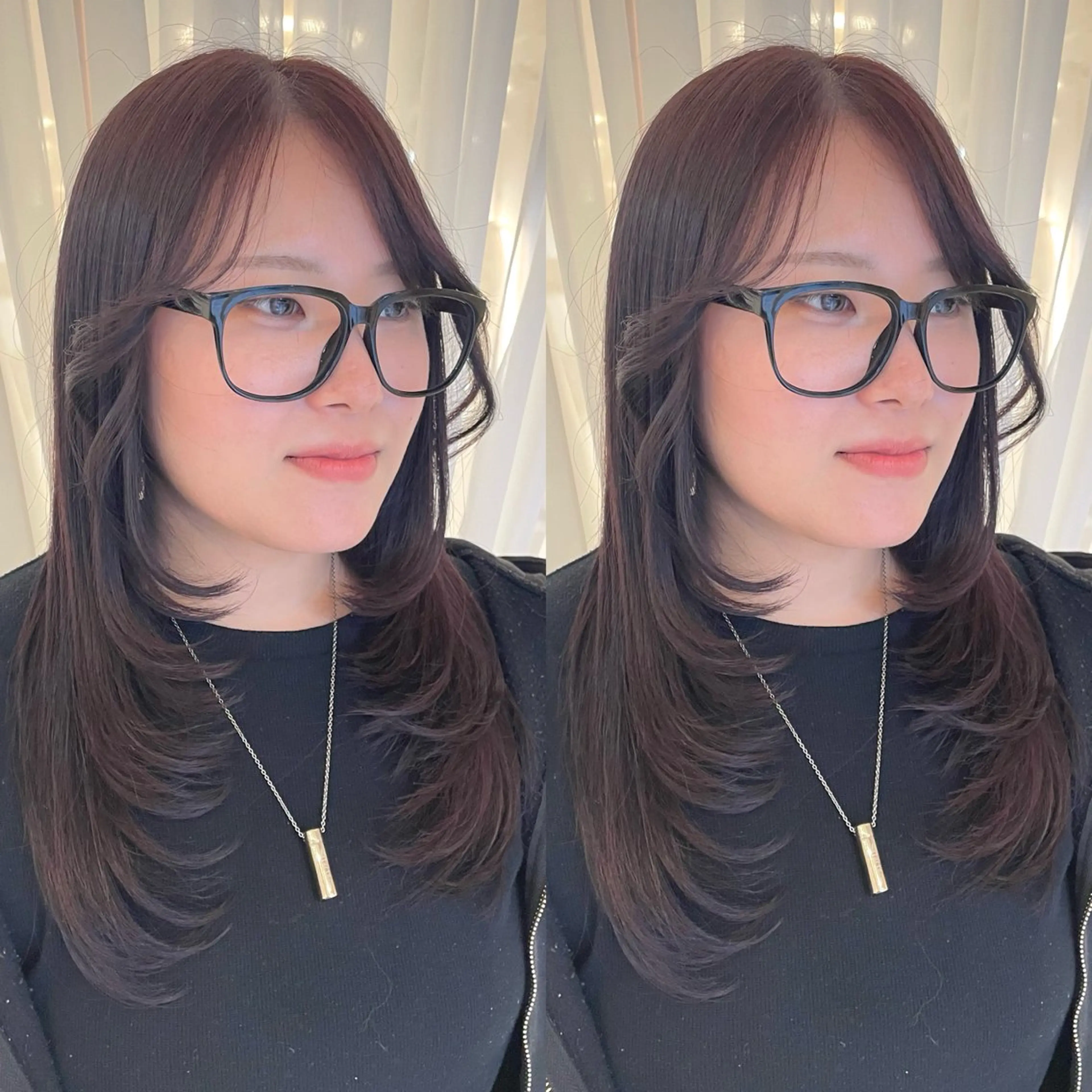 ロング レイヤーカット シャギー ブリーチ無しダブル カラー🦕まどかのヘアスタイル