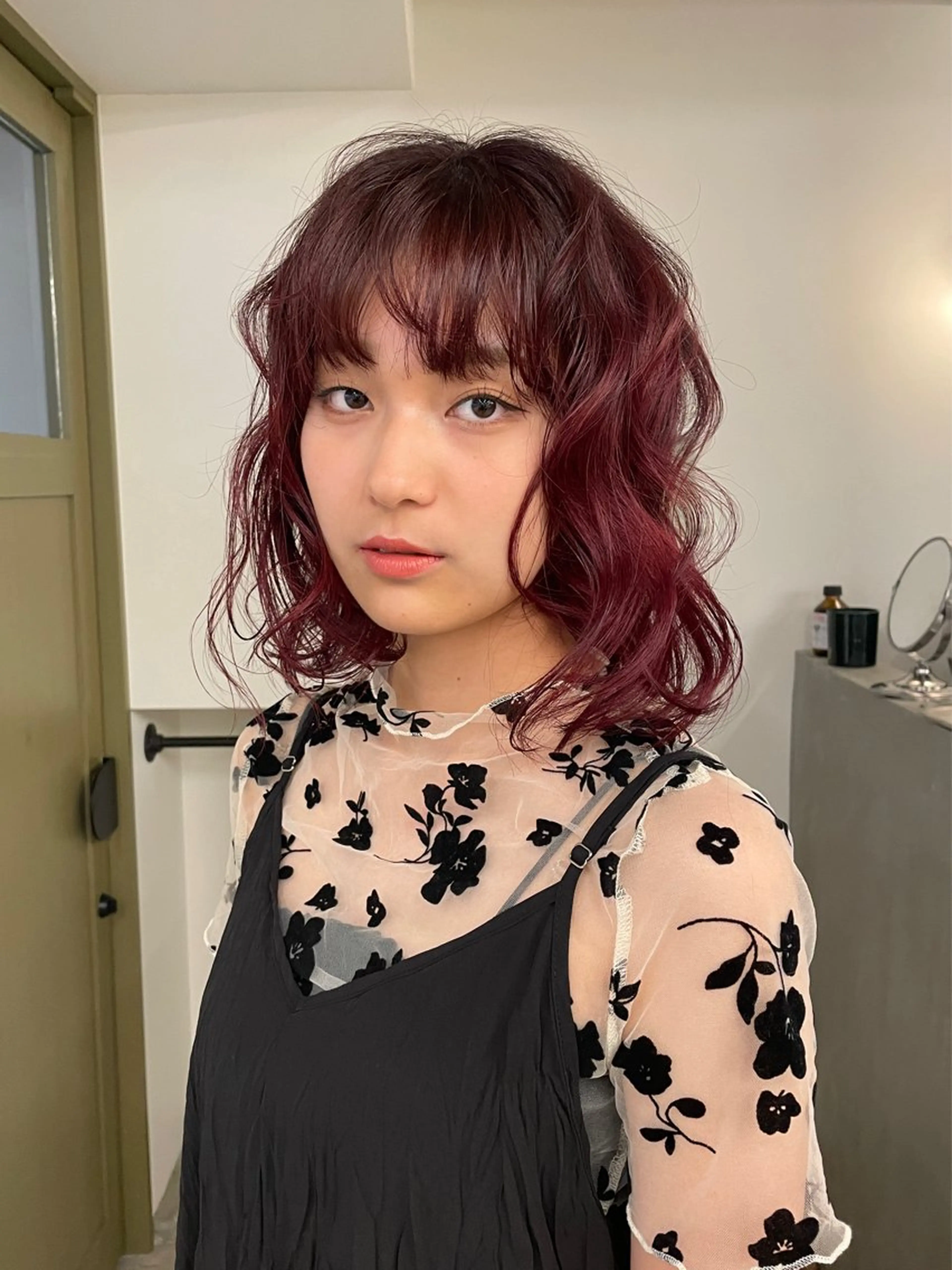 ミディアム カラー ヘアアレンジ ブリーチモデル/ カットモデル/Riaのヘアスタイル