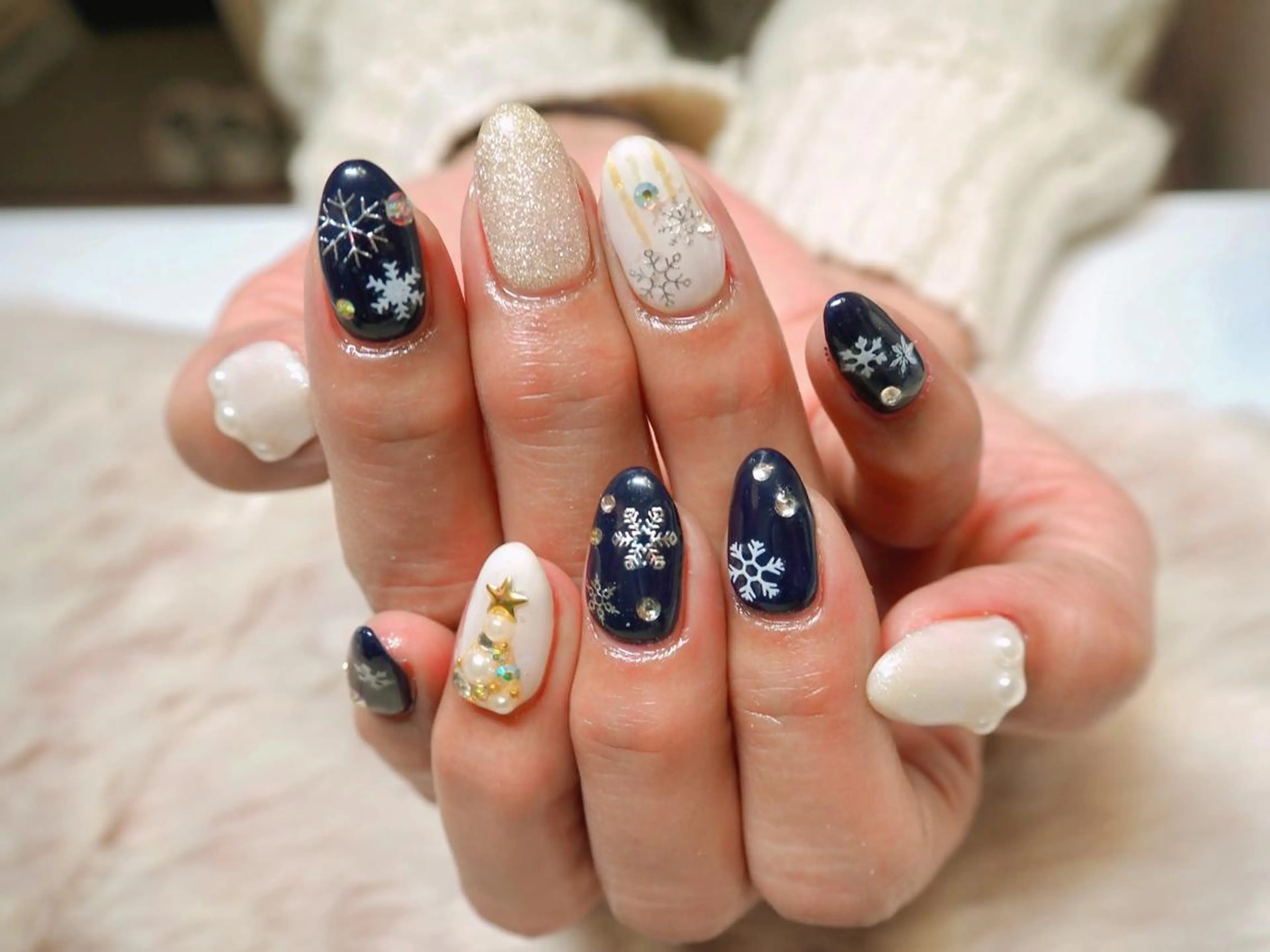 ネイル 持ち込み 冬ネイル クリスマス オーナーネイリスト MAKIのネイルデザイン