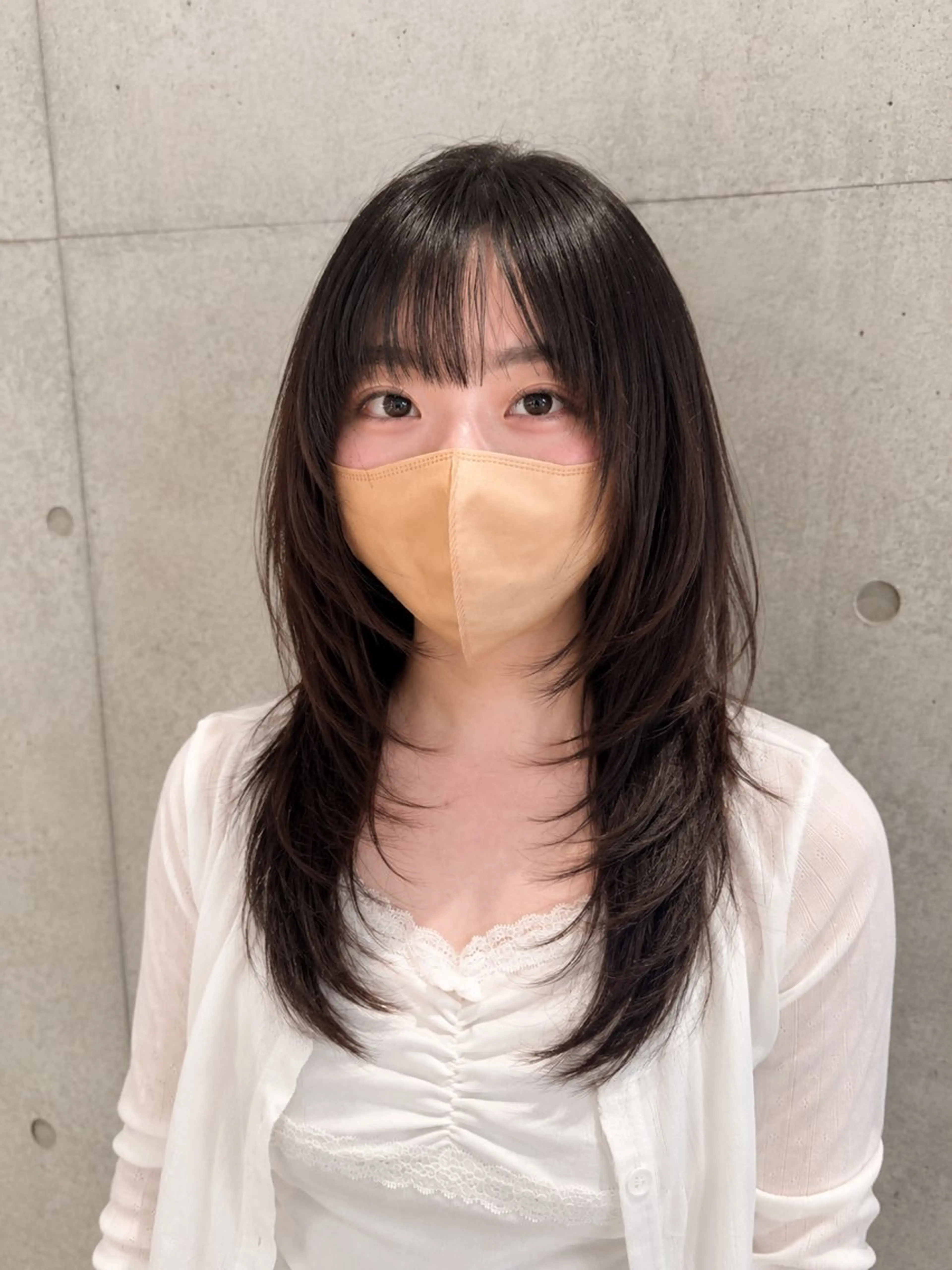 ロング ハッシュカット カット 南 菜花のヘアスタイル