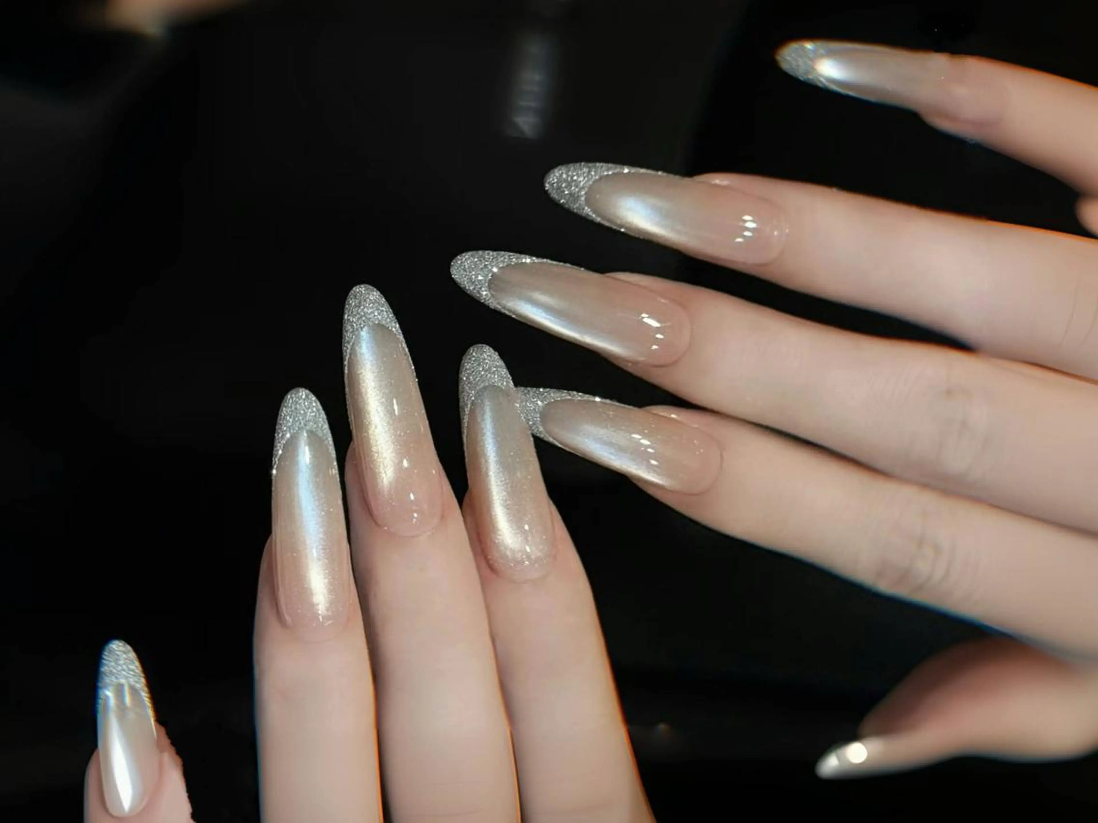 ネイル オーロラネイル チークネイル 長さ出し フットネイル フレンチネイル ハンドネイル ハンドケア yumi nailのネイルデザイン