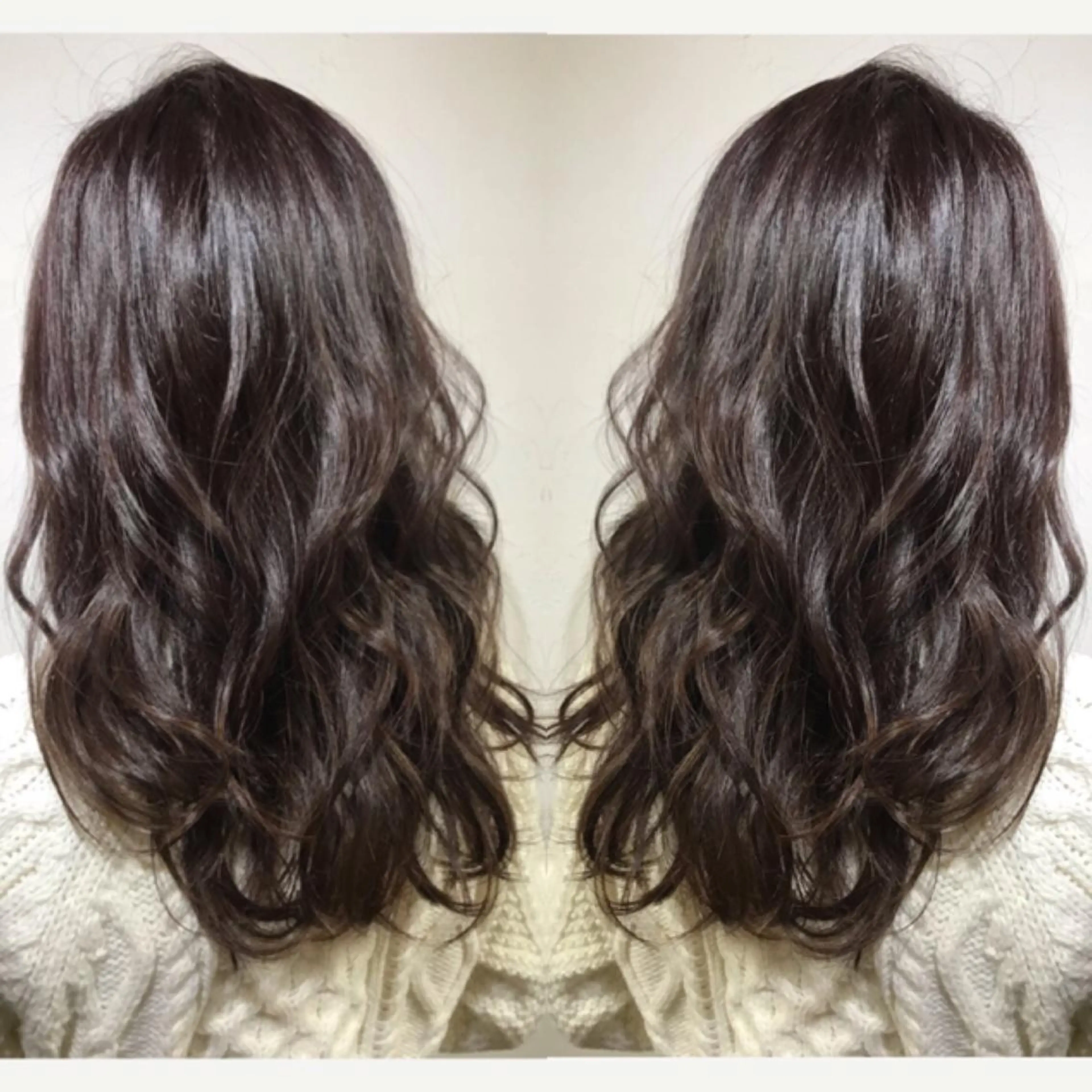ロング カラー アッシュ パープルカラー パープルアッシュ yui .のヘアスタイル