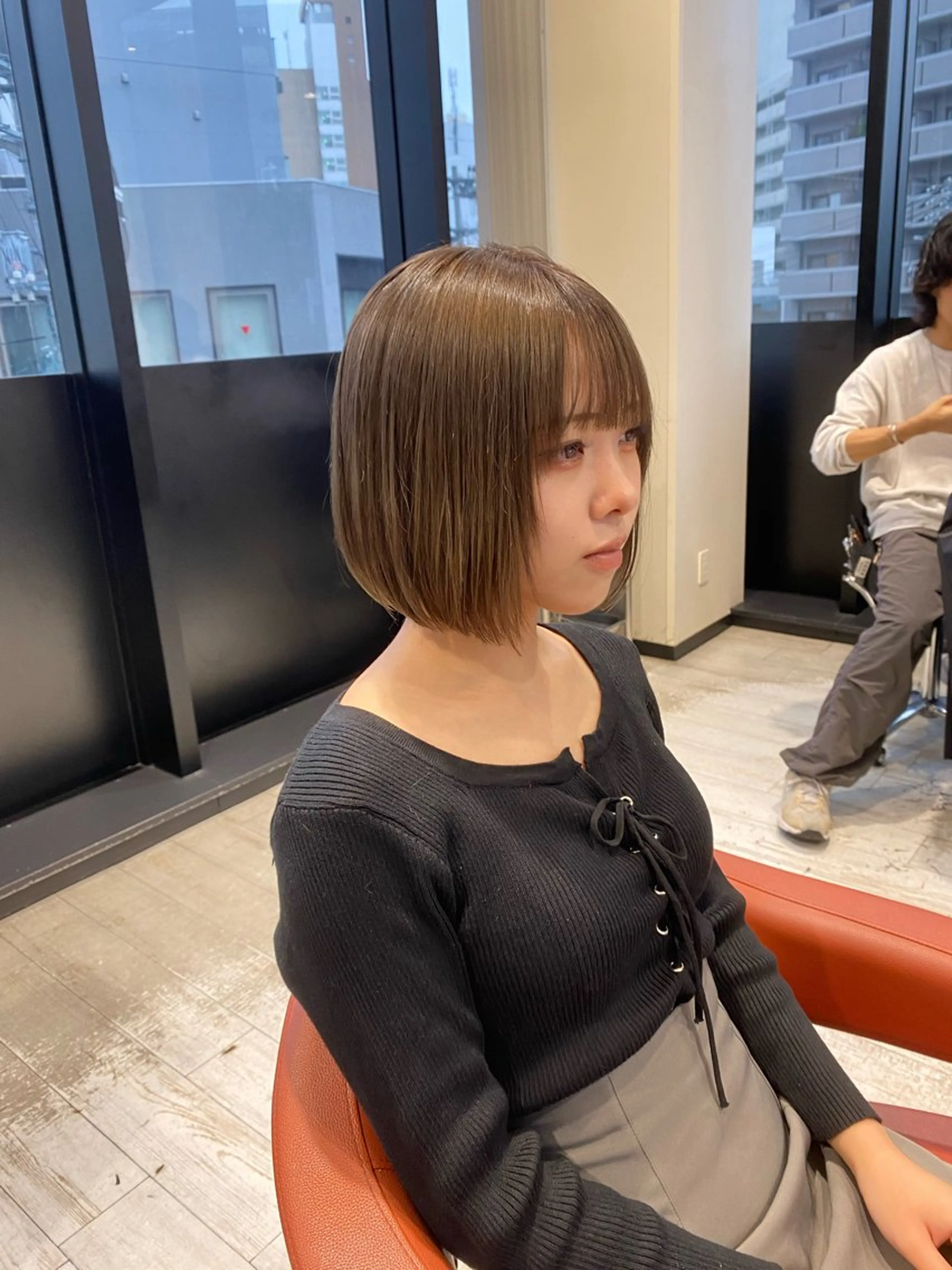 ショート カラー ベージュカラー ブリーチ ミルクティーベージュ カット ヘアカラー 杉原魁/髪質改善/ 似合わせパーマのヘアスタイル