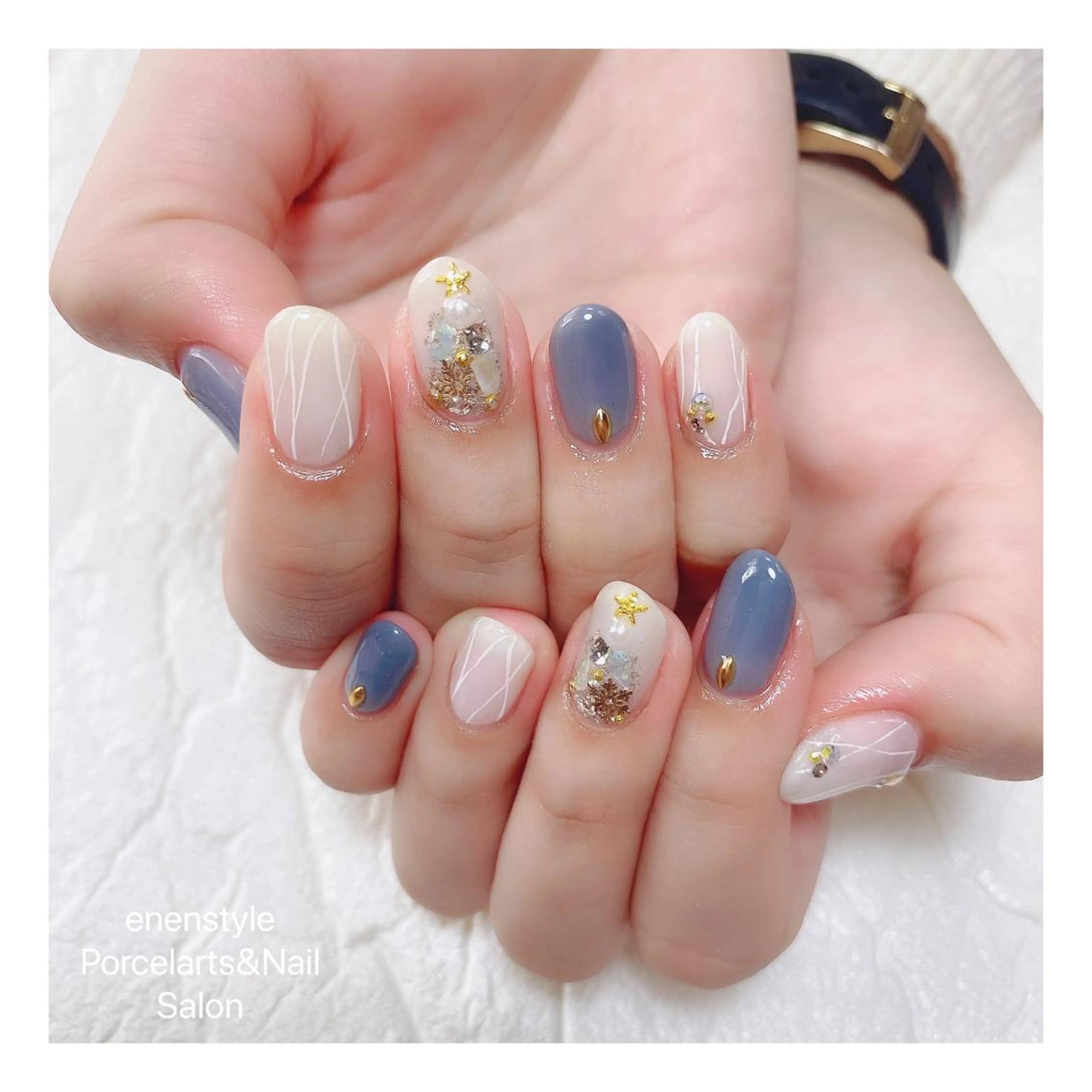 ミディアム ネイル ハンドネイル 👑enen style👑のネイルデザイン