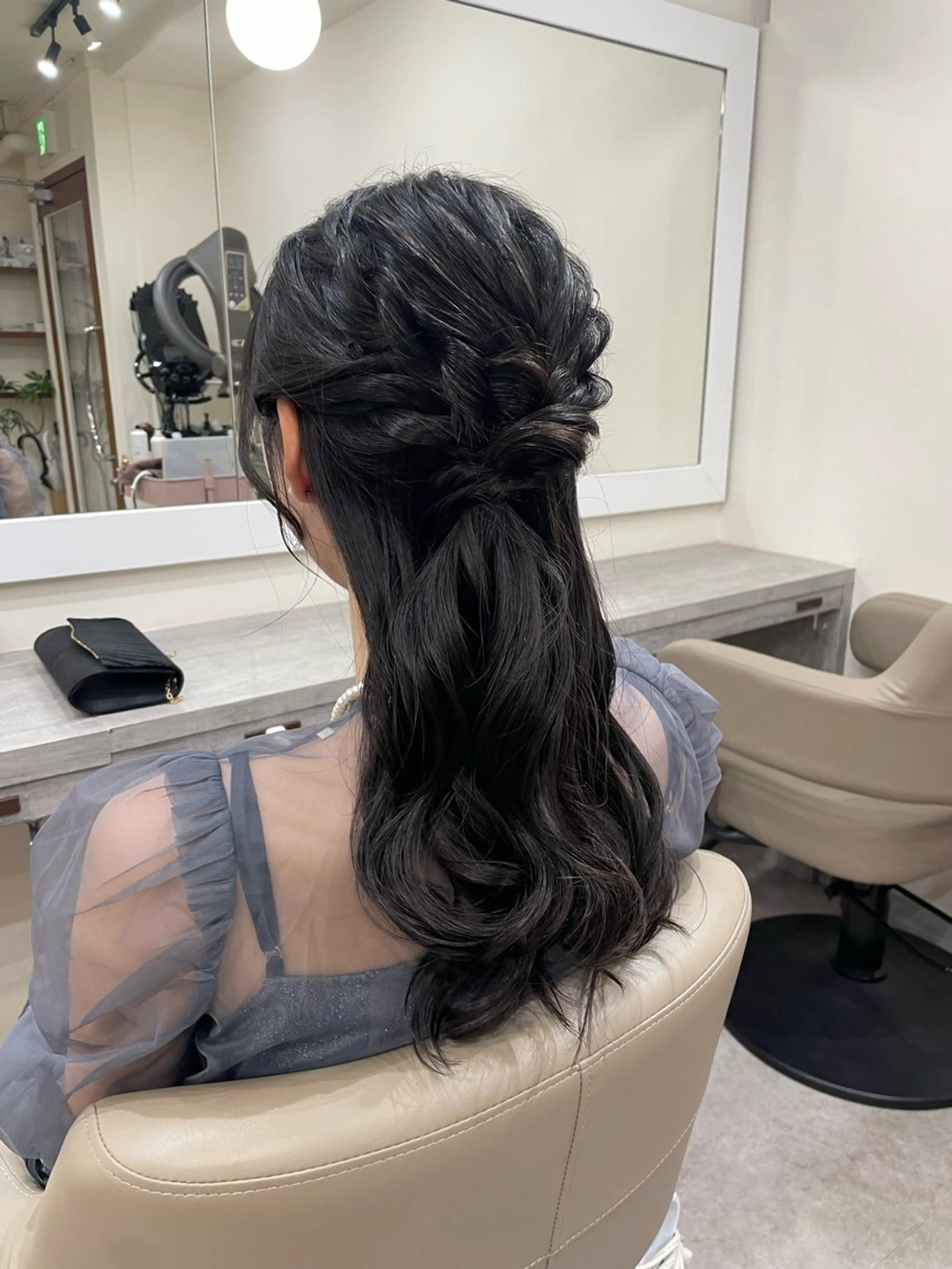 セミロング ヘアアレンジ 韓国風パーマ/ヘア セット/店長みづきのヘアスタイル