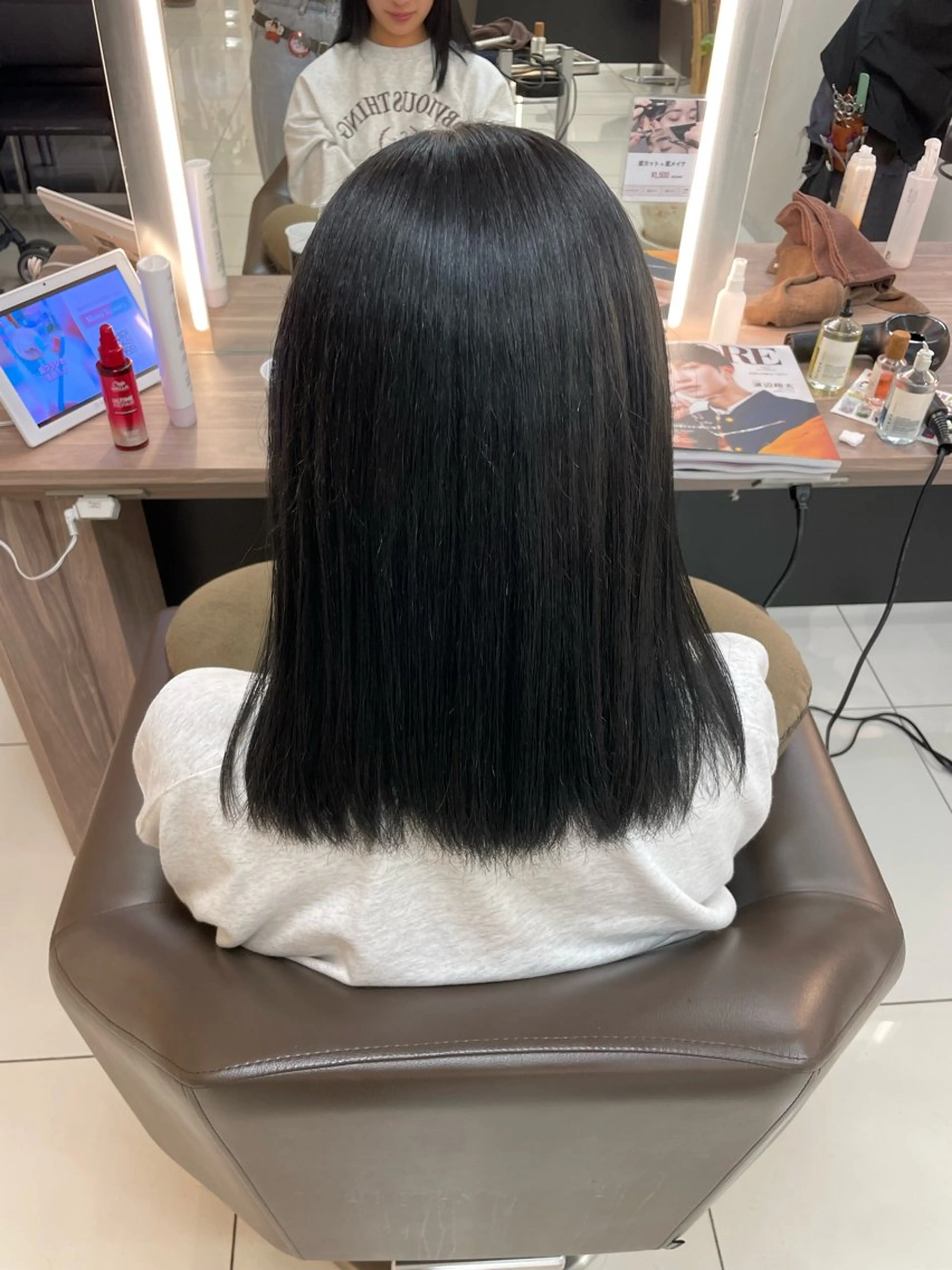 ミディアム カラー ヘアカラー トリートメント 鎌倉/アレンジ/暗髪 /髪質改善/ ユキミのヘアスタイル