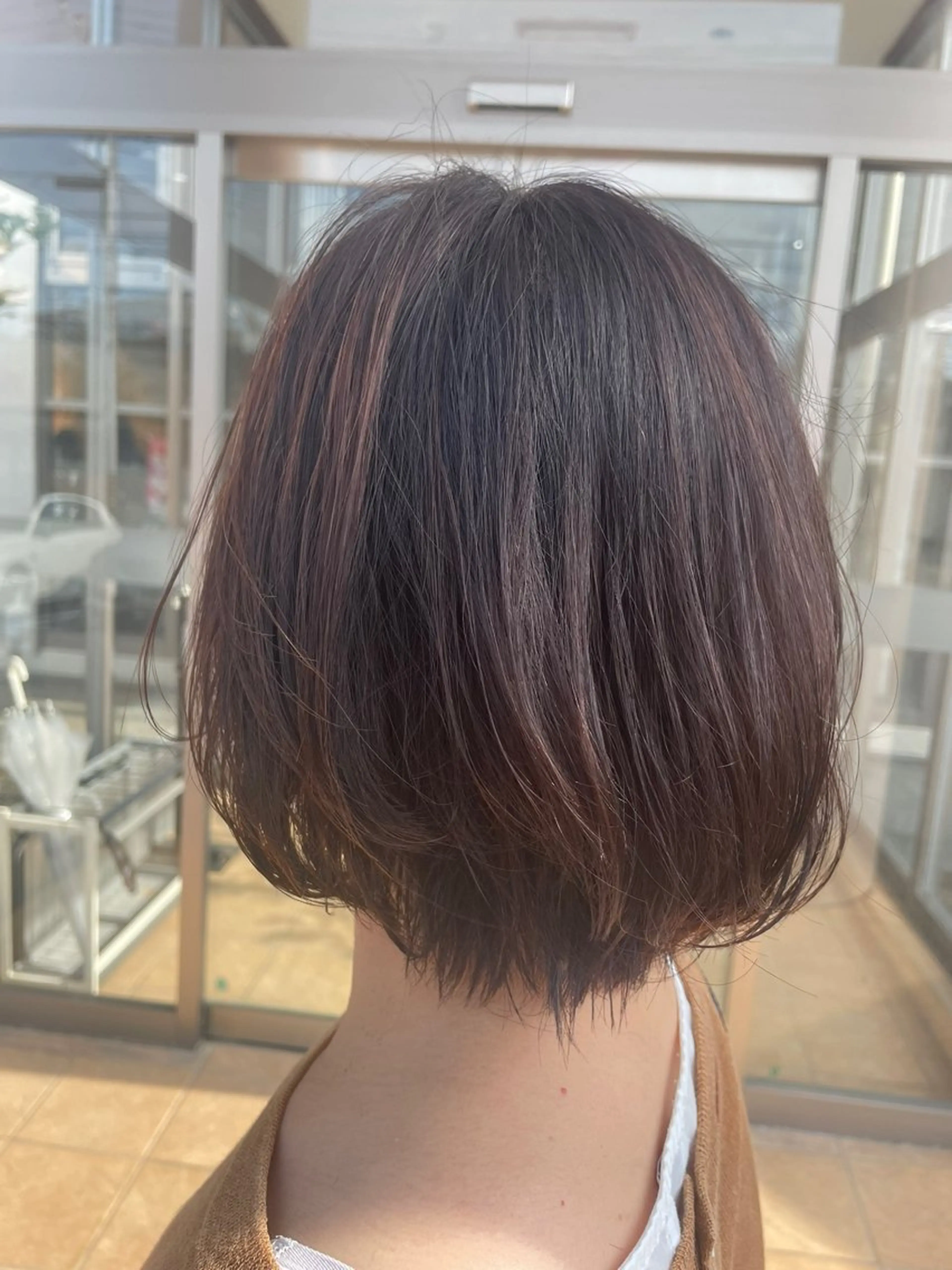 ショート カラー パーマ ボブ デジタルパーマ 葭葉 久美子のヘアスタイル