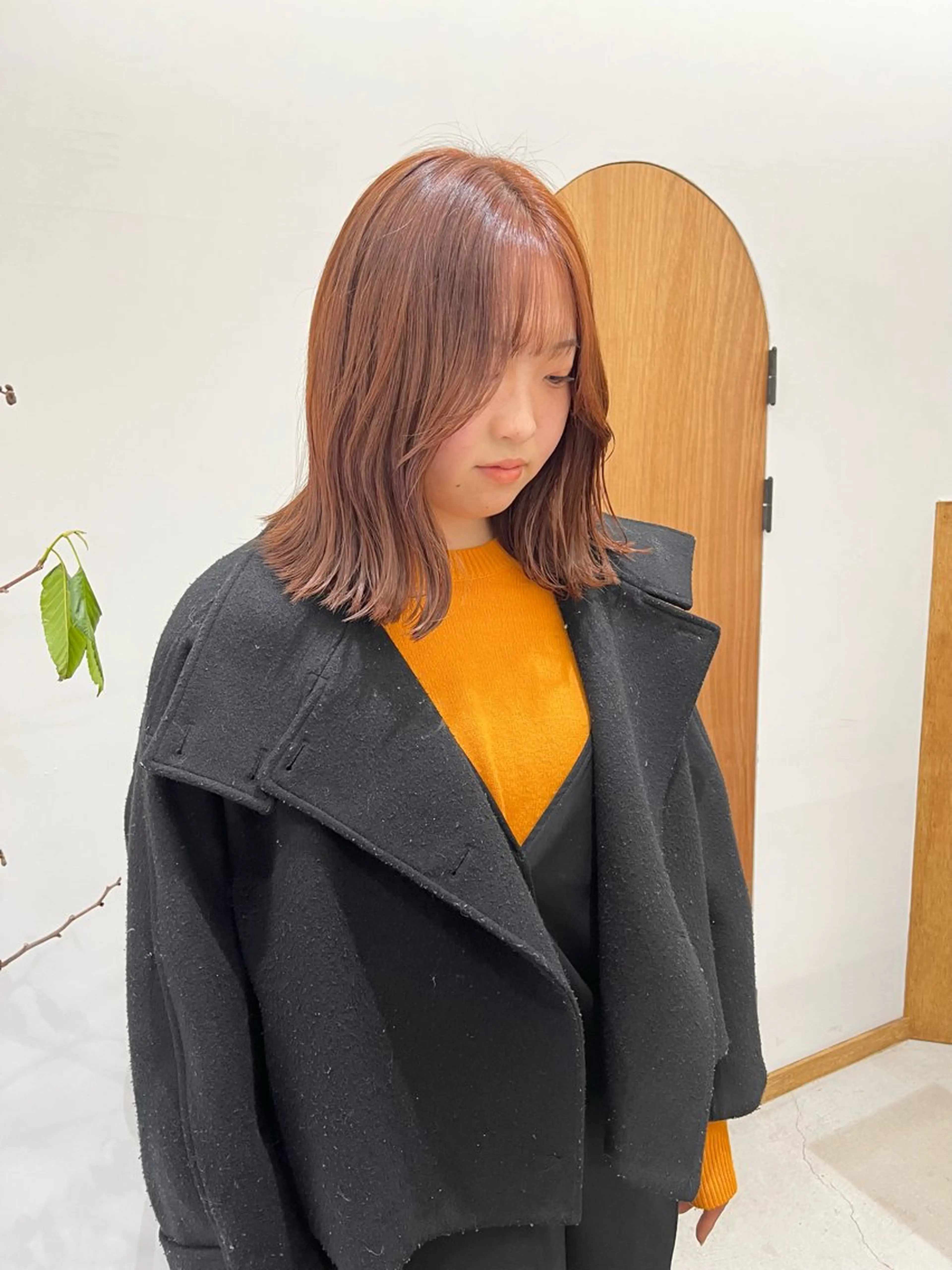 ミディアム カラー ヘアアレンジ ブリーチ ダブルカラー ブリーチなしカラー ena/ブリーチなし 透明感・レイヤー🎀のヘアスタイル