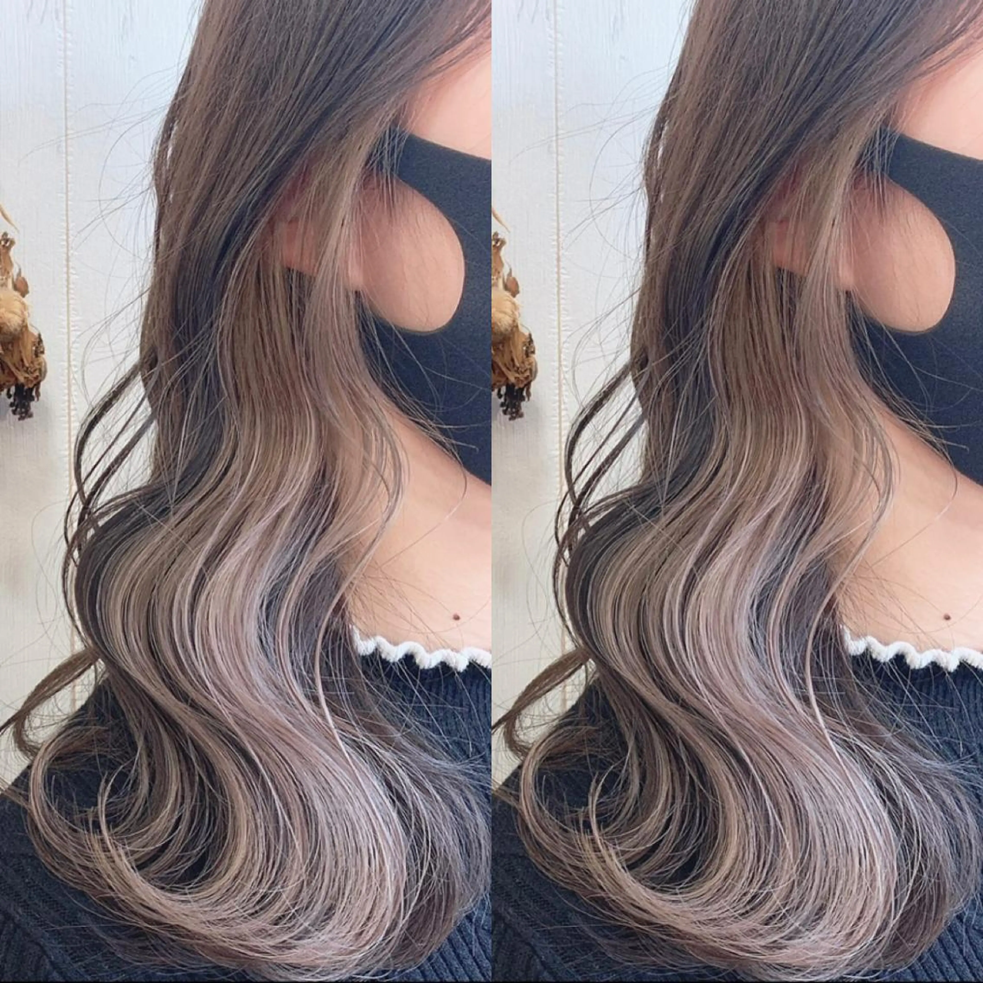 ❤︎ インナーカラー／グレージュ❤︎  ケアブリーチ　🌈割引🌈の写真