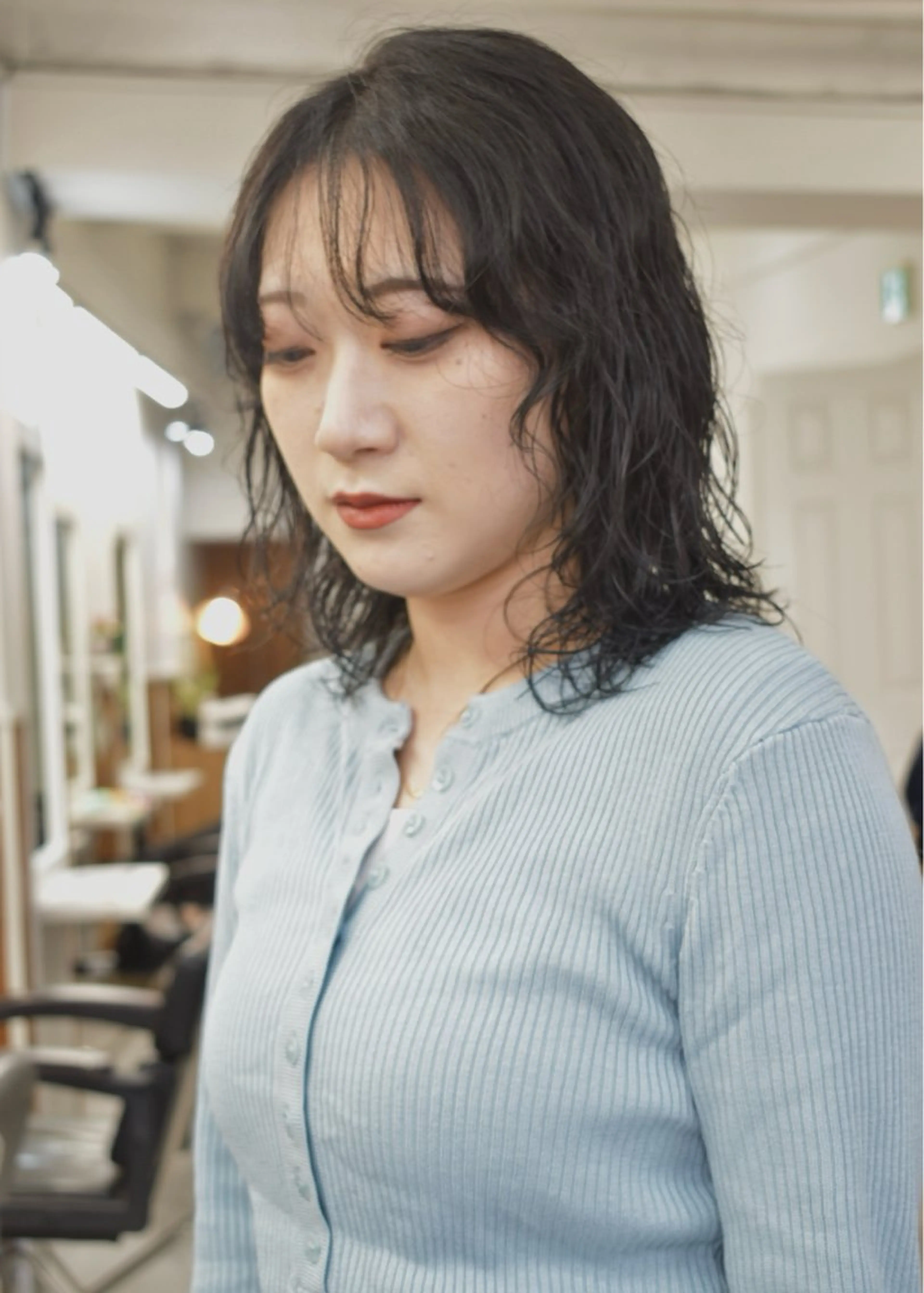 ミディアム パーマ カット パーマ トリートメント レイヤーボブ/ 艶カラー/サナ🌼のヘアスタイル