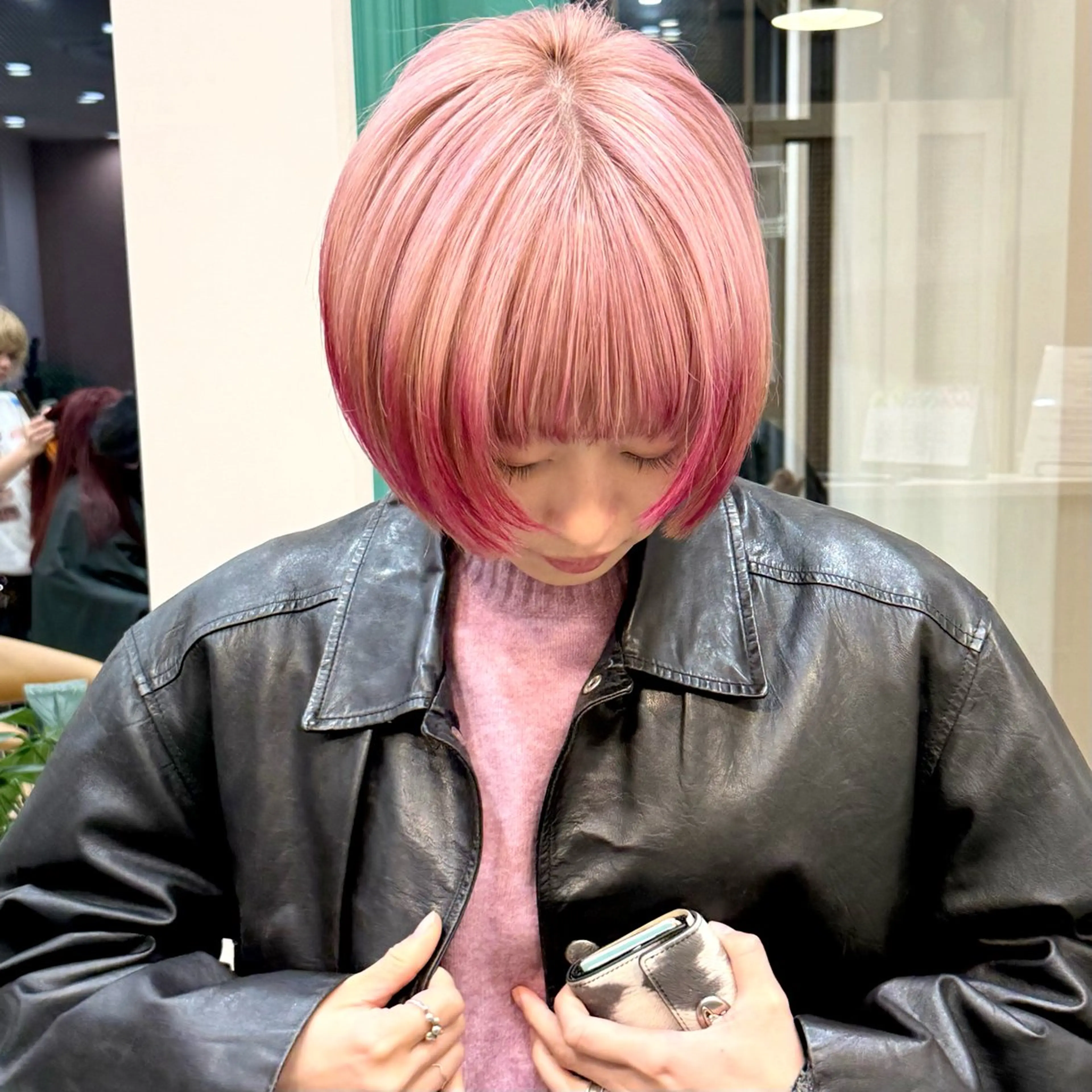 ショート 髪質改善 カット ヘアカラー 艶ブリーチカラー✨ ボブレイヤーSakiのヘアスタイル