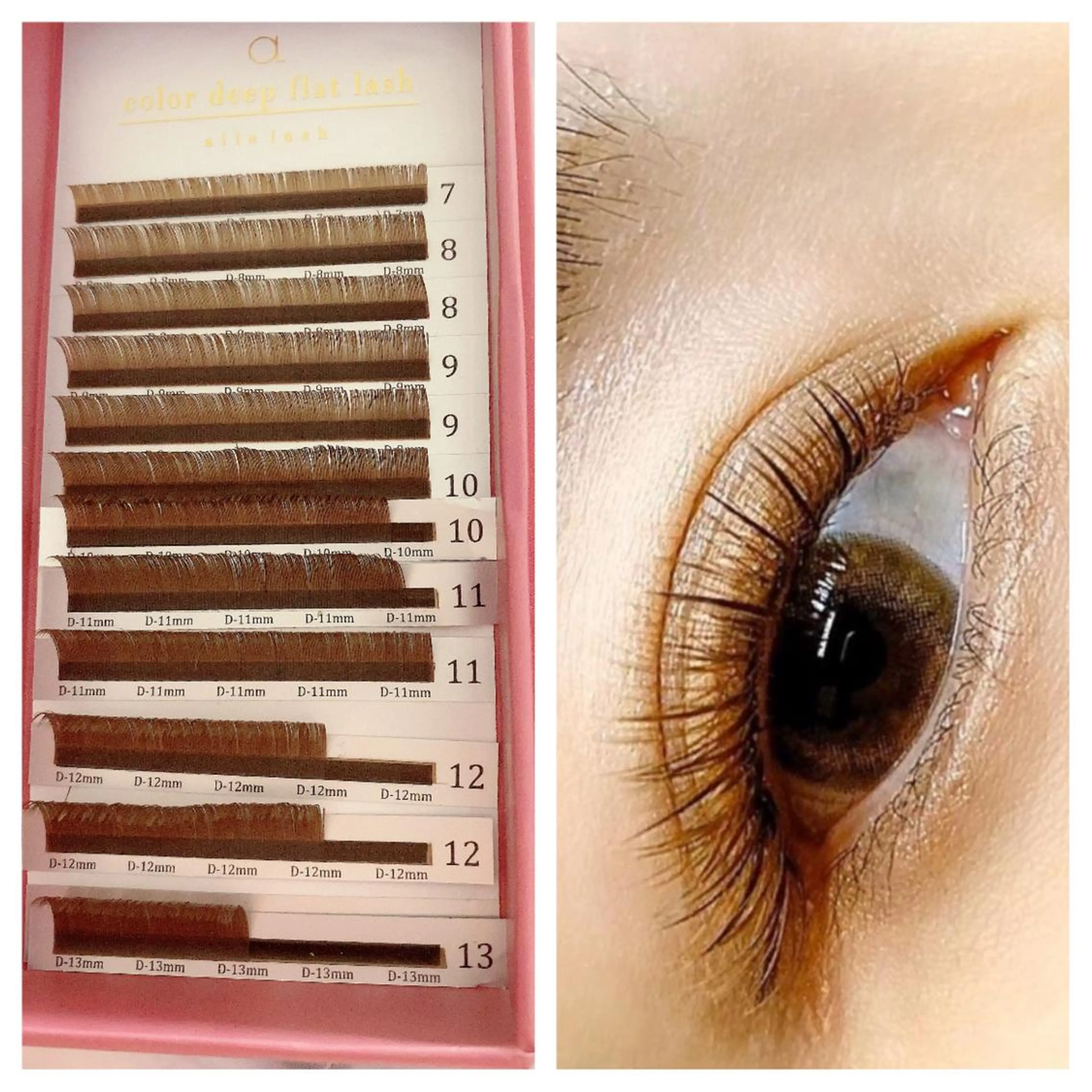 カラー パーマ ヘアアレンジ キッズ ネイル マツエク・マツパ ブラウンカラー カラーマツエク フラットラッシュ ボリュームラッシュ ブラウン 神山 ビューティー・アイのマツエク・マツパデザイン