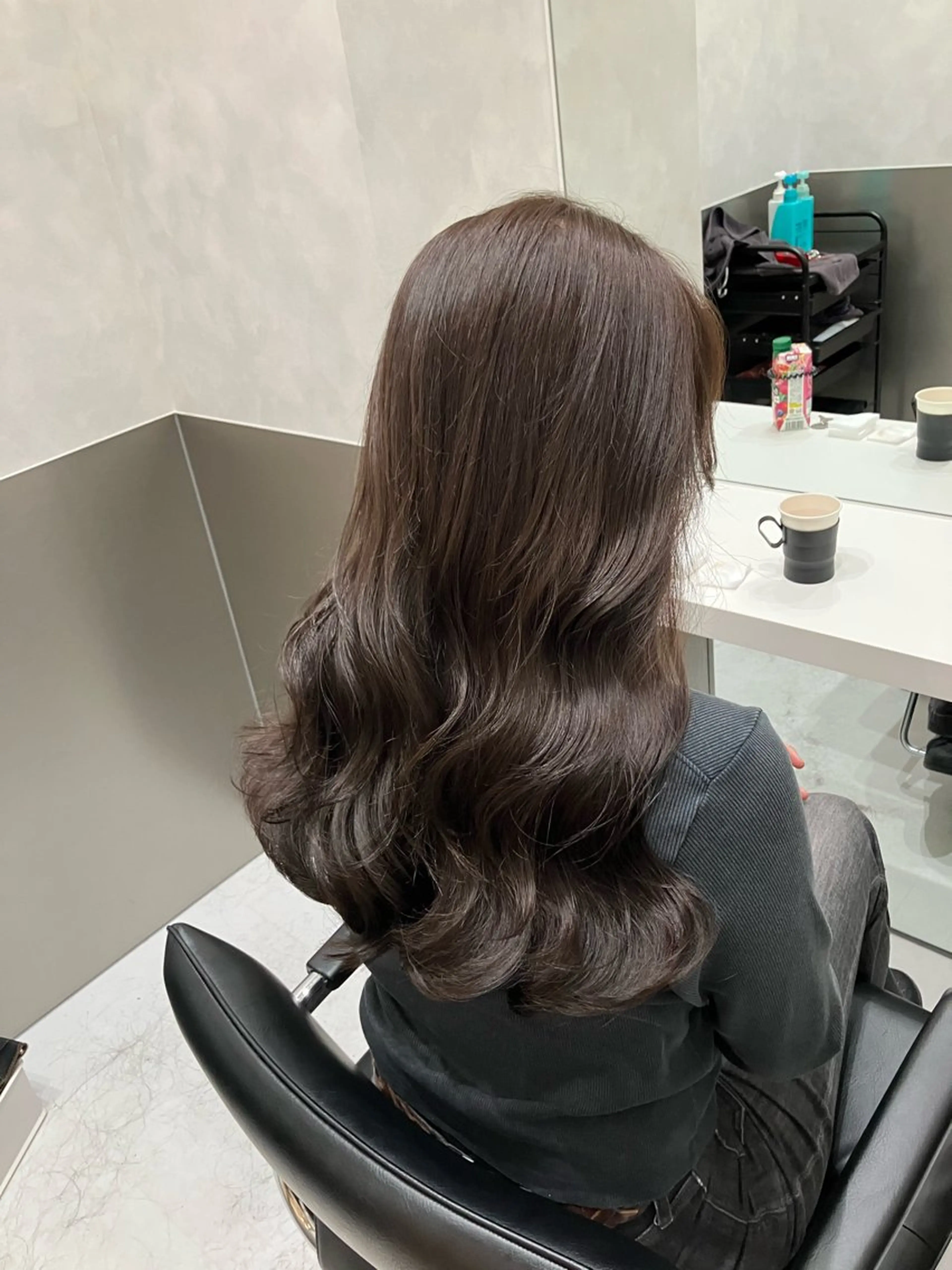 ロング カラー カット ヘアカラー トリートメント 💖ブリーチなし透明 感💖ASAHIのヘアスタイル