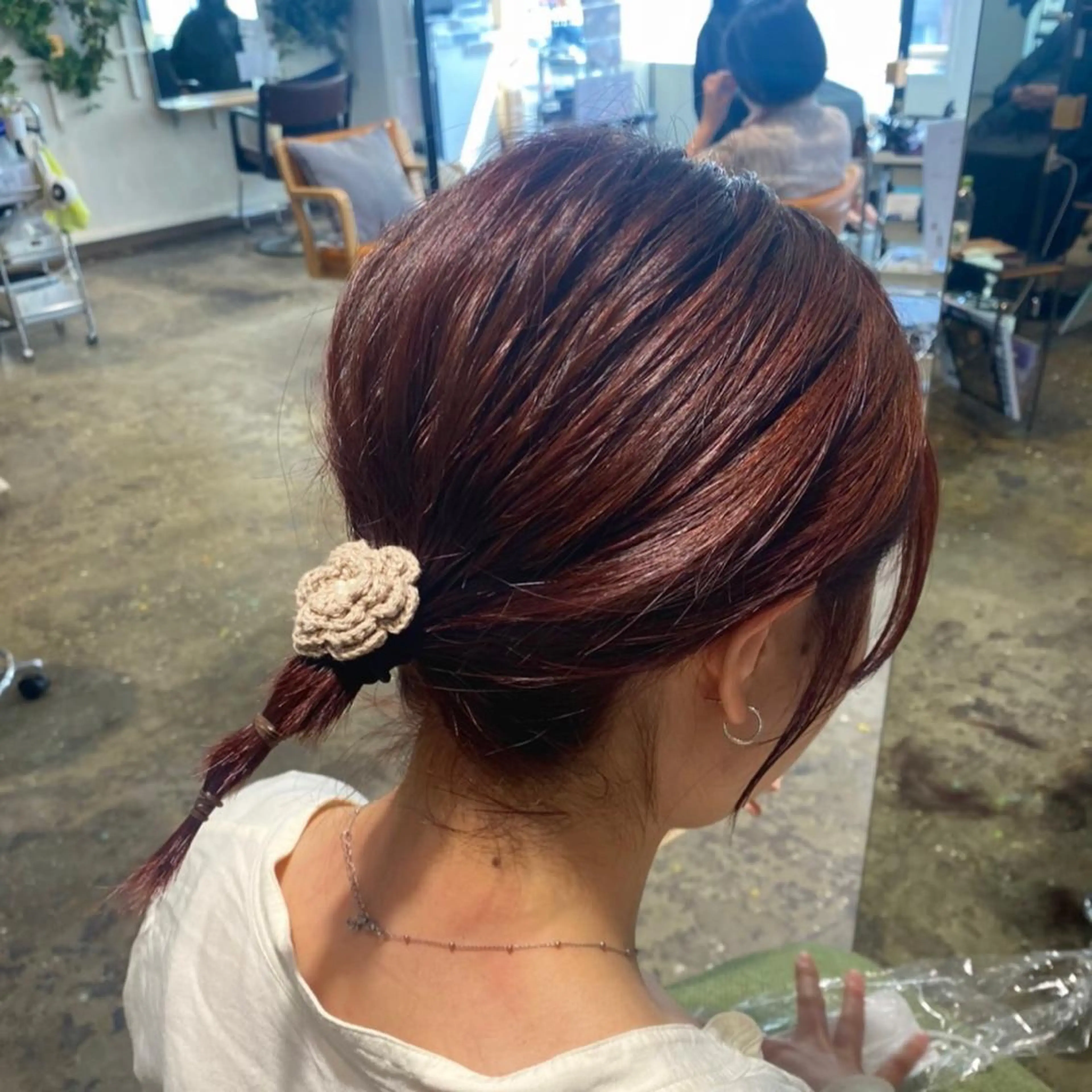 ショート カラー ヘアアレンジ ブラウンカラー レッドカラー レッドブラウン 🇰🇷韓国ｽﾀｲﾙ ﾚｲﾔｰ/ayanaのヘアスタイル