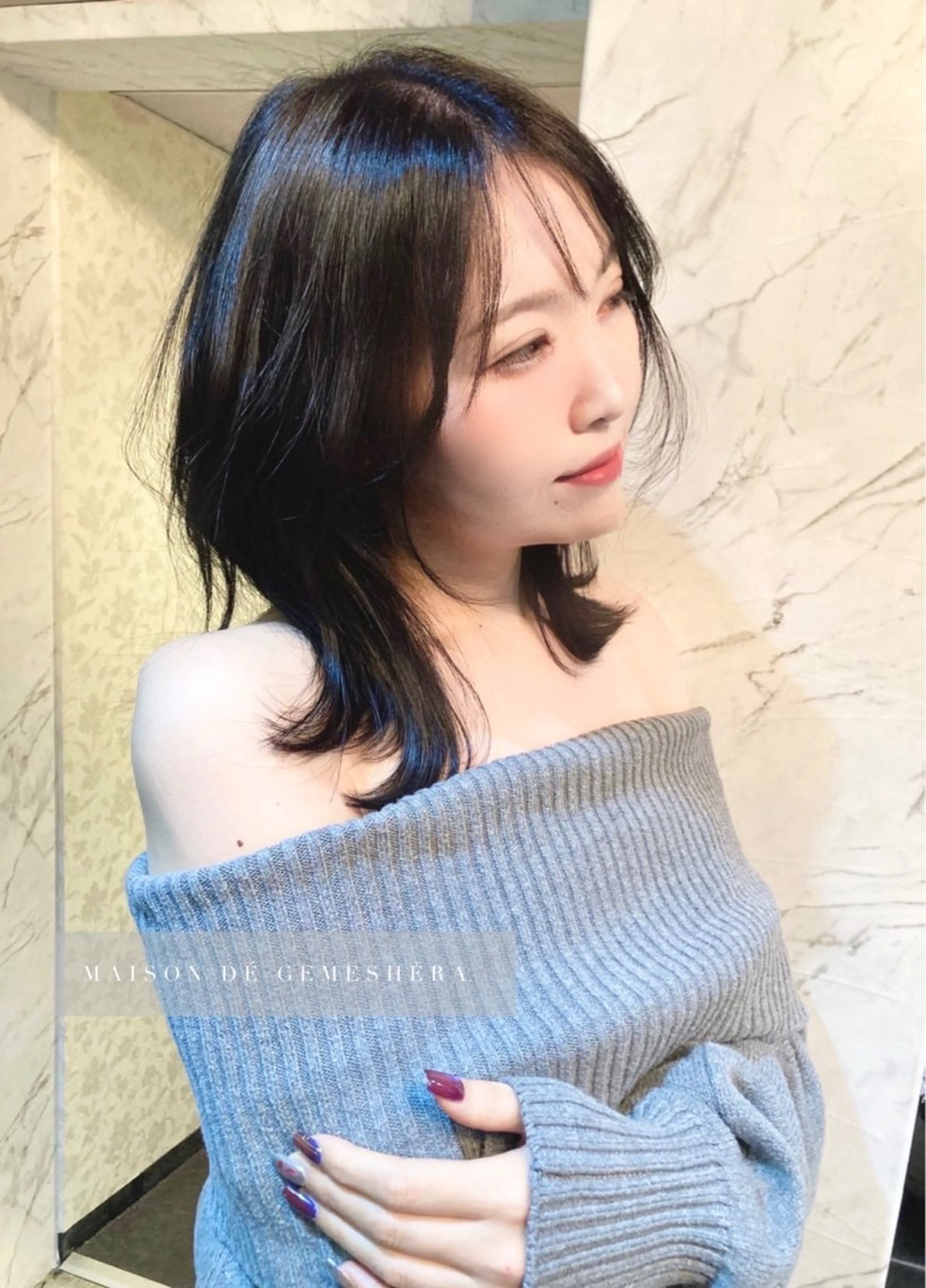 ミディアム 🗝髪質改善×カット 🪄Ji_yeongのヘアスタイル